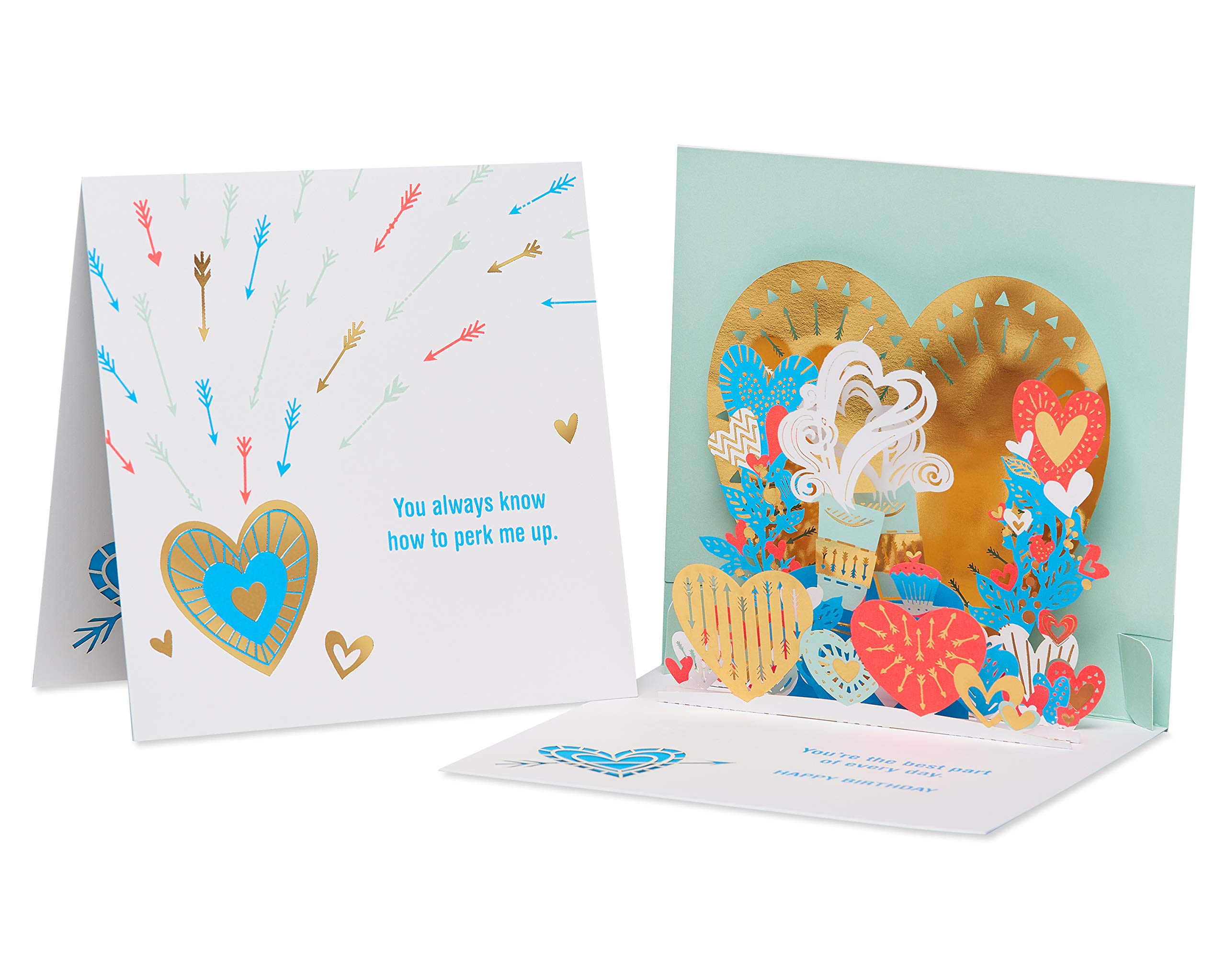 American Greetings Pop Up Romantic Birthday Card (Hearts) - Image 4