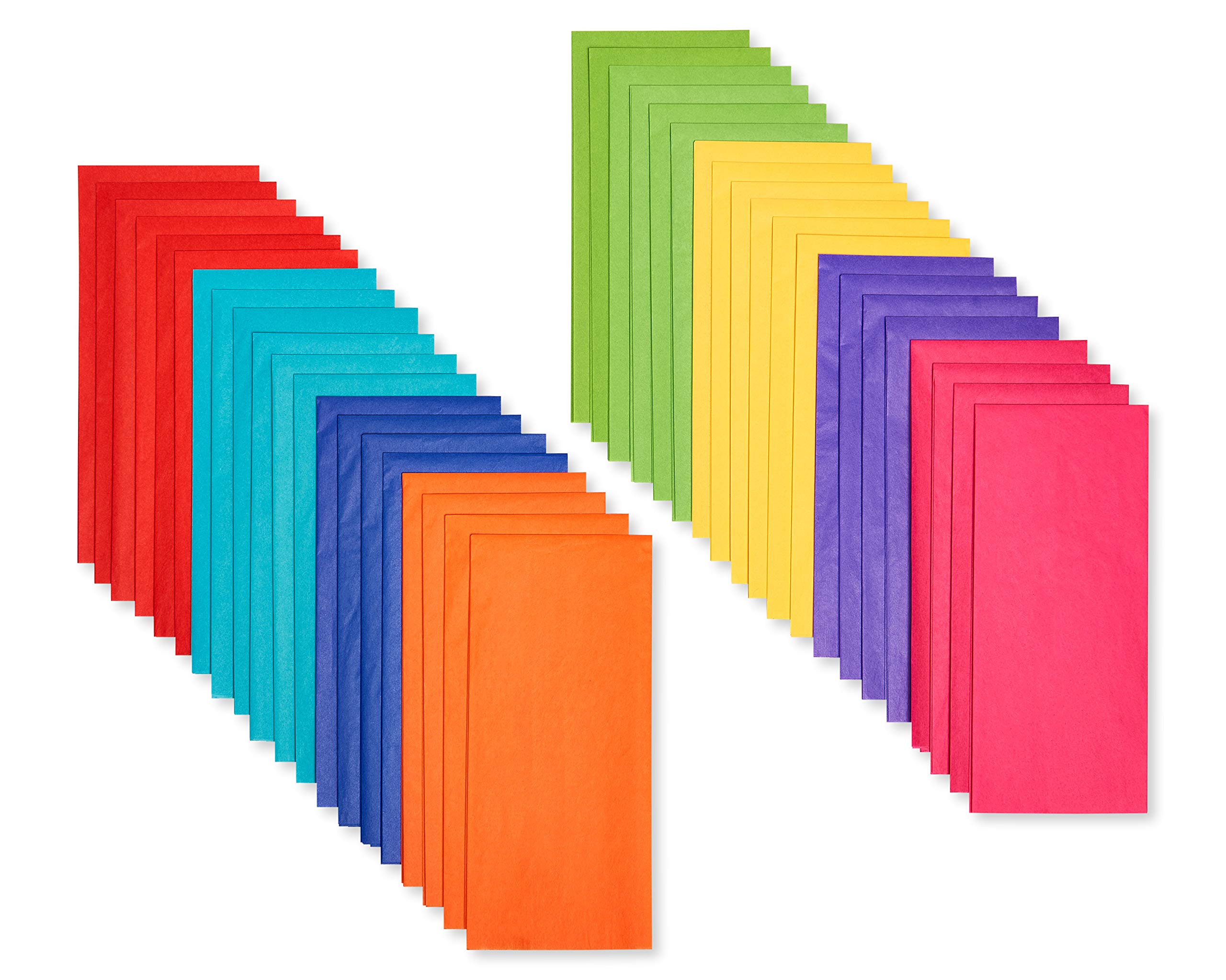 American Greetings Rainbow Tissue Paper, 40 Sheets (8 colors, 20 in. x 20 in.) for Birthdays, All Occasions, Gift Bags and Boxes, Gift Wrap, Crafts, Paper Flowers, Pom Poms, and More - Image 2