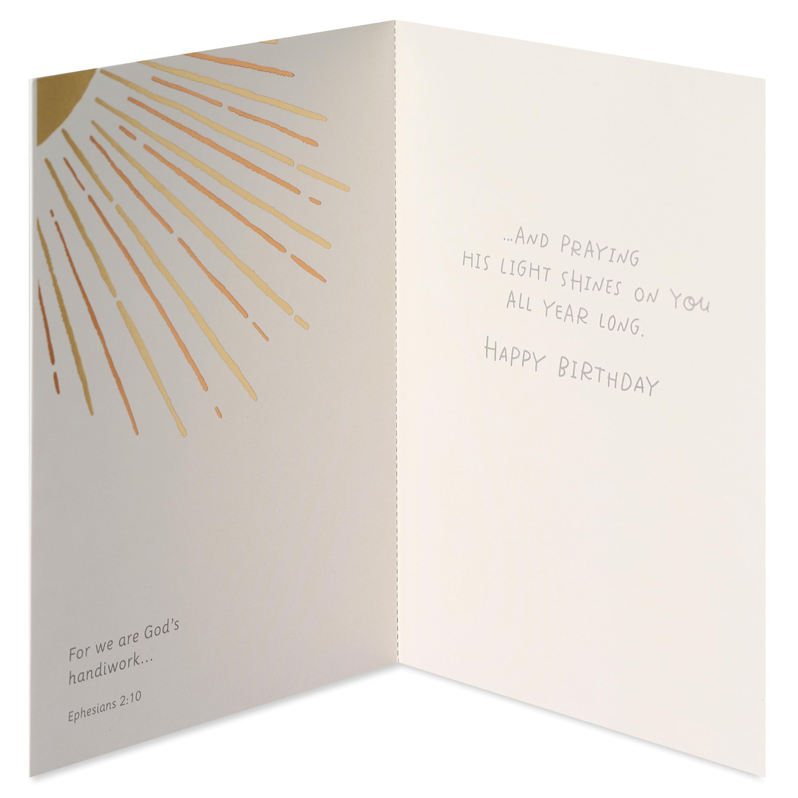 American Greetings Religious Birthday Card (His Light Shines on You) - Image 2