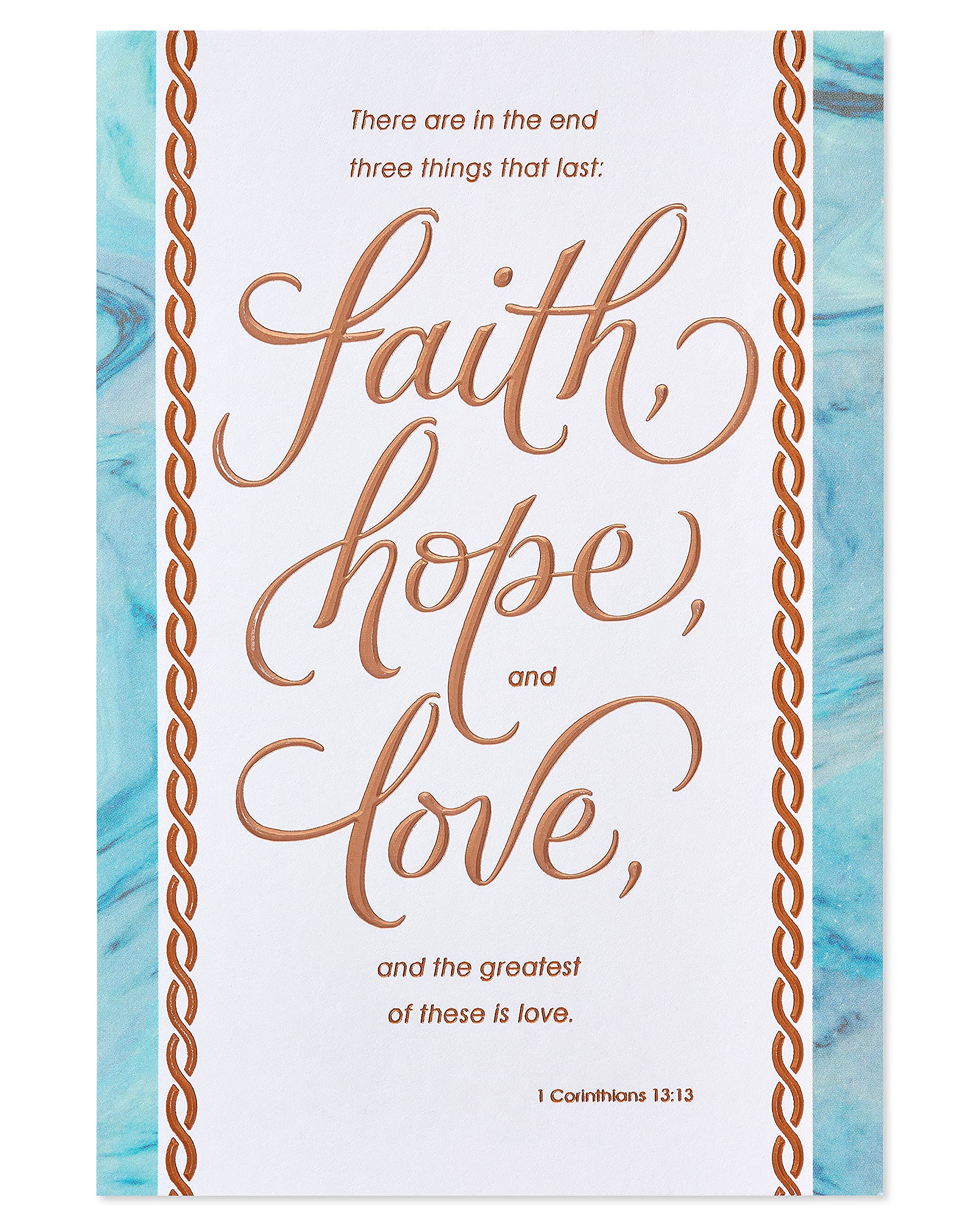 American Greetings Religious Sympathy Card (Faith, Hope, and Love) - Image 4