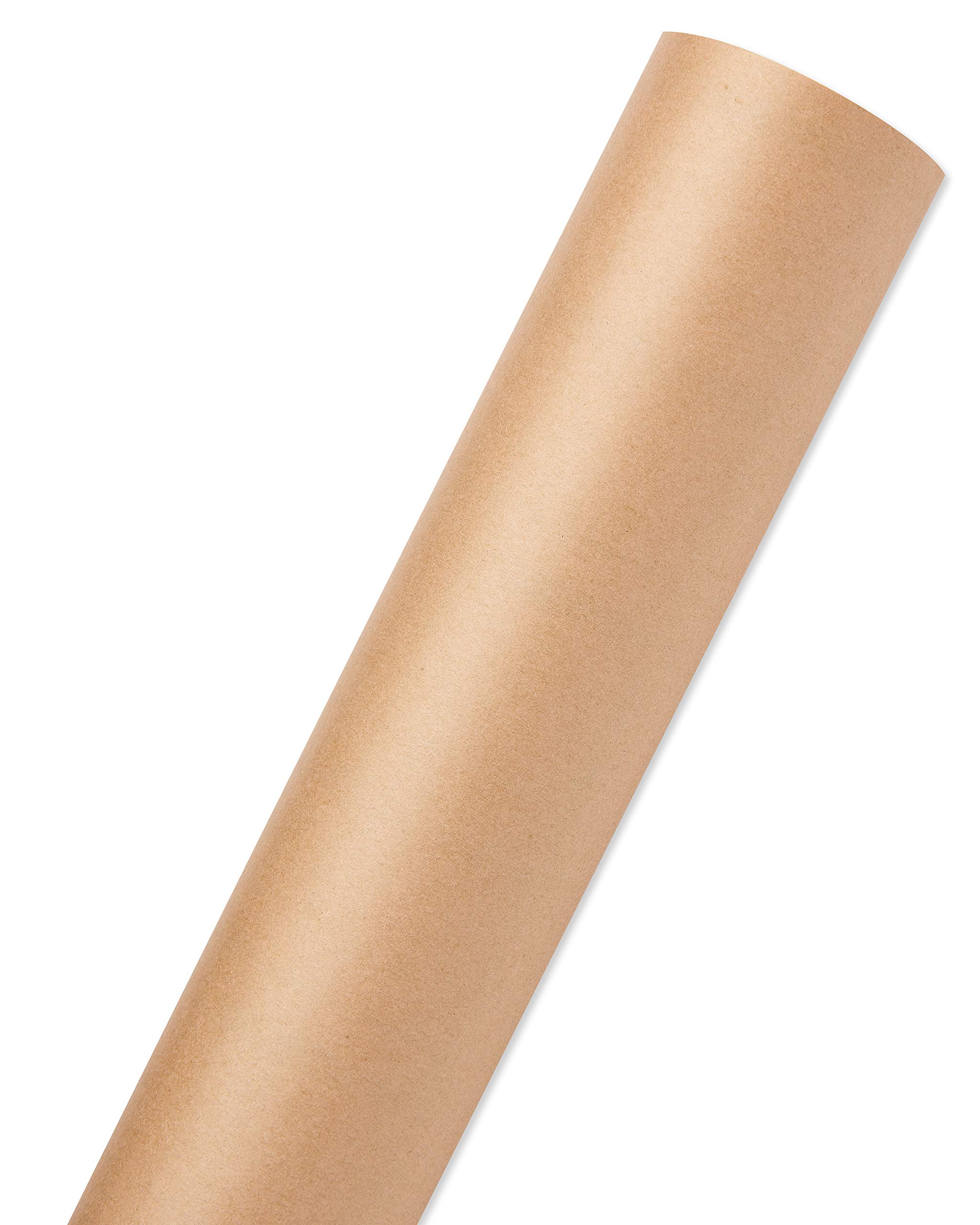 American Greetings Reversible Brown Wrapping Paper for All Occasions, Kraft Paper and Plaid (1 Jumbo Roll, 175 sq. ft.) - Image 3