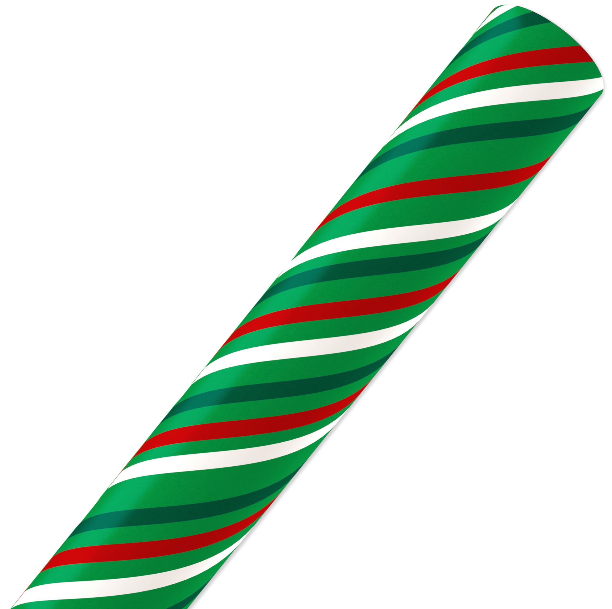American Greetings Reversible Christmas Wrapping Paper Roll, Red, White and Green Holiday Gift Wrap (60 sq. ft., 1 Standard Roll Wrap-30 in. x 24 ft.) Stripes and Solid Green - Image 4