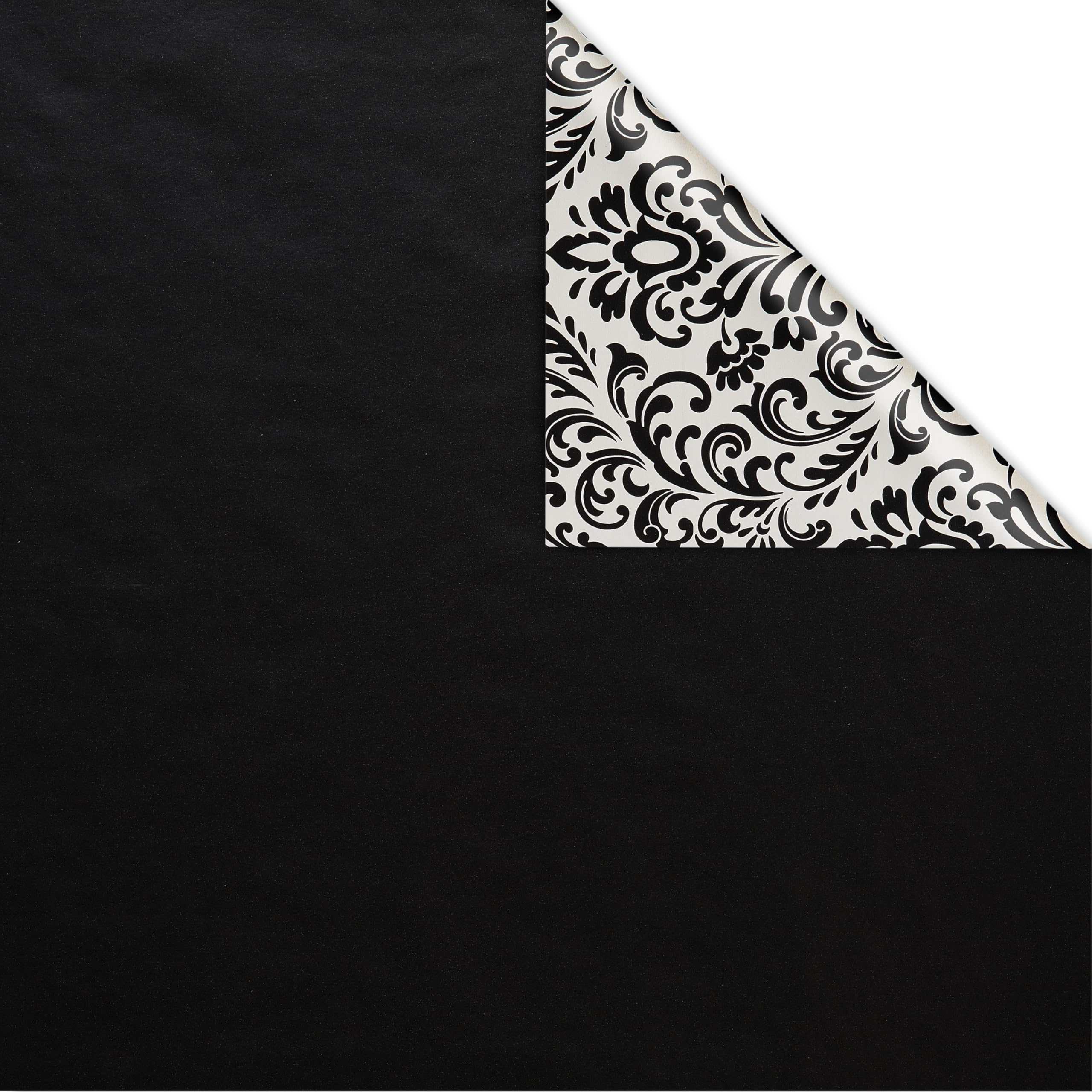 American Greetings Reversible Wrapping Paper, Black and Damask (1 Jumbo Roll, 175 sq. ft.) - Image 2
