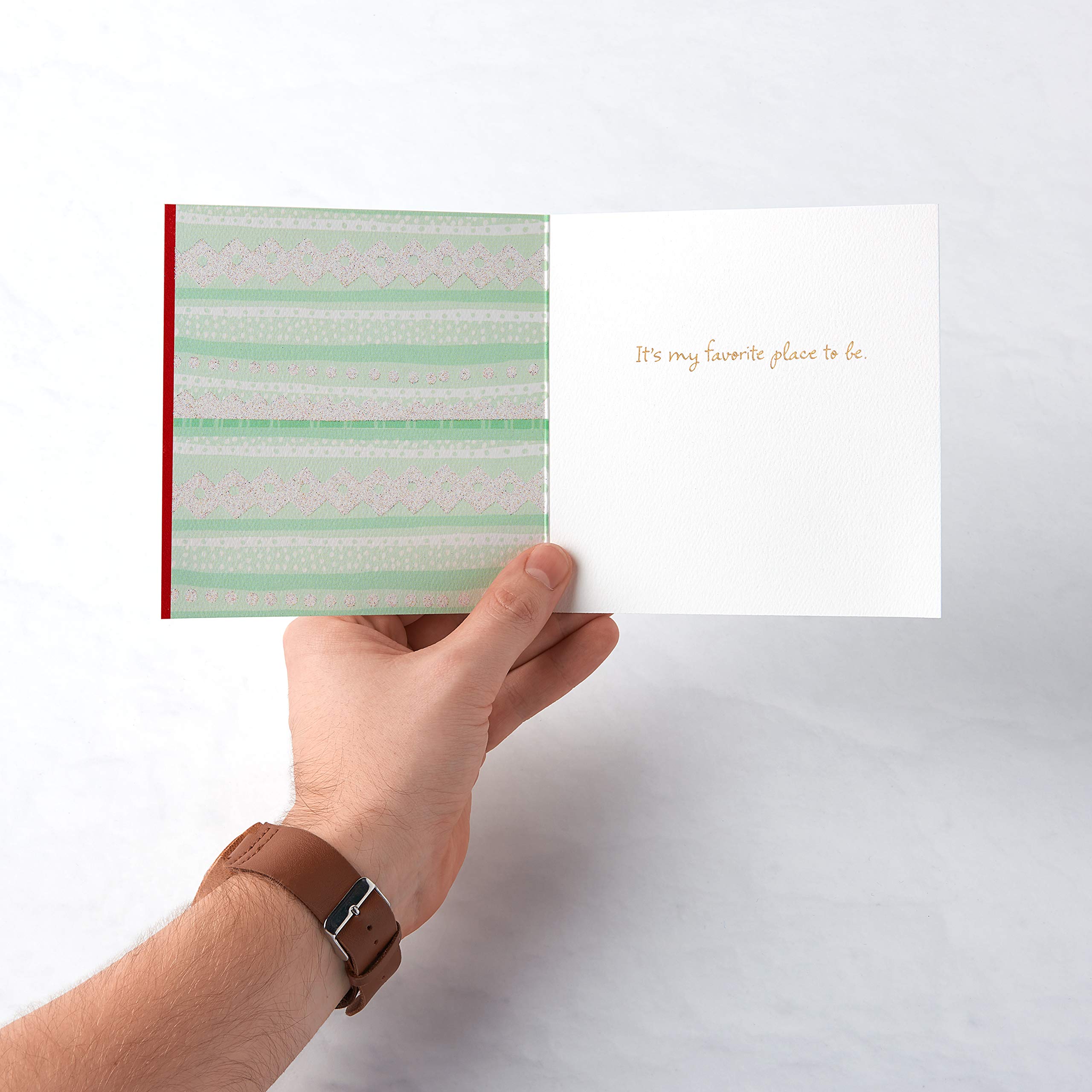 American Greetings Romantic Christmas Card for Boyfriend, Girlfriend, Spouse, Partner, Cute Cuddling Sloths Holiday Greeting (Favorite Place to Be) - Image 2