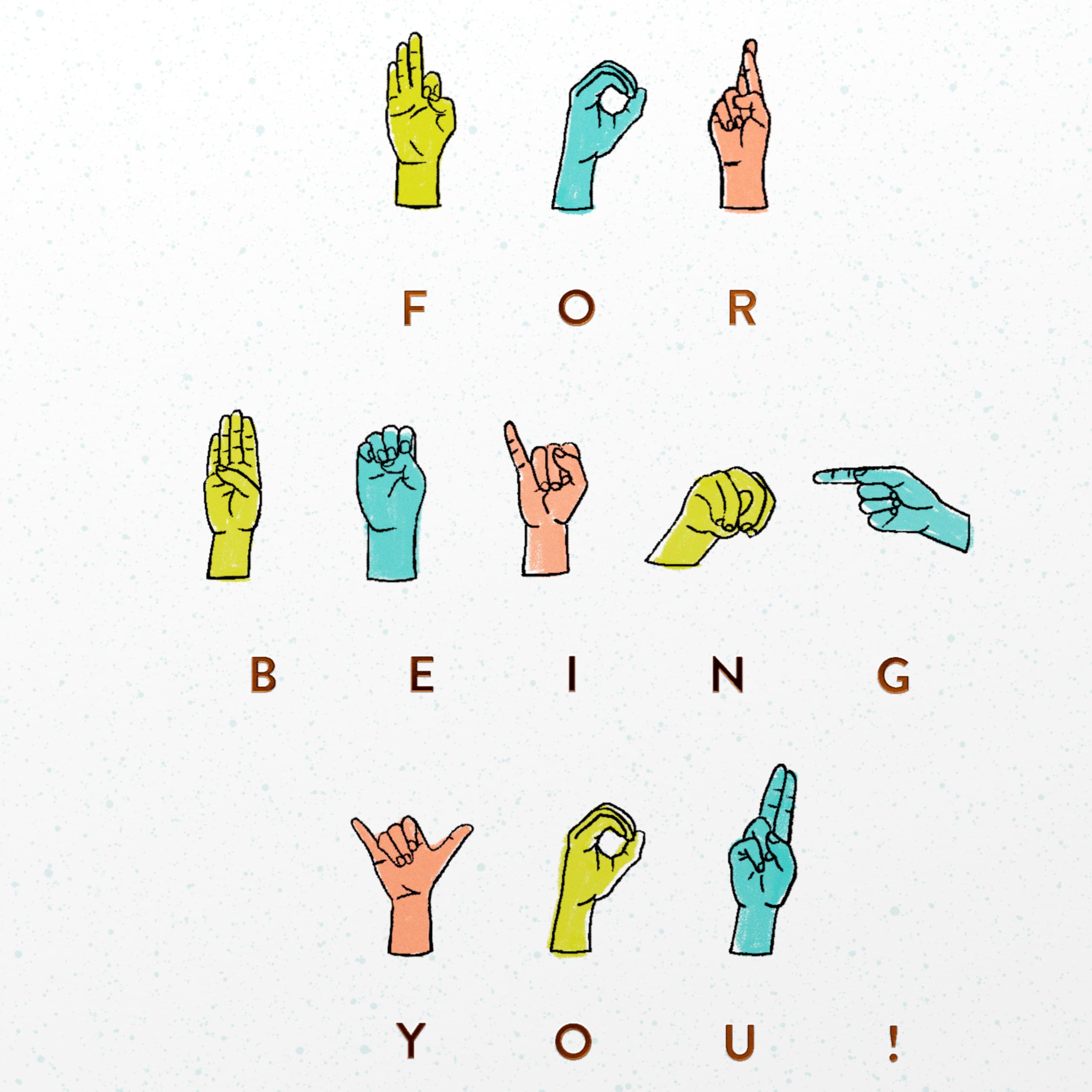 American Greetings Sign Language Thank You Card, Appreciation Card for the Hearing Impaired (Being You) - Image 3