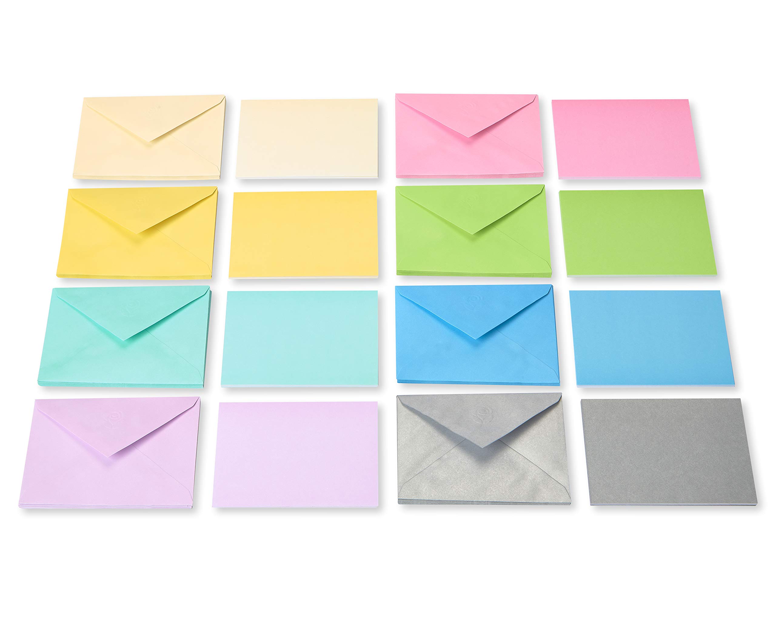 American Greetings Single Panel Blank Cards Bulk with Envelopes, Pastel Colors (100-Count) - Image 2