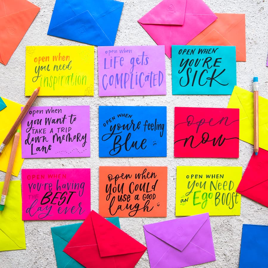 American Greetings Single Panel Blank Cards with Envelopes, Neon Rainbow Colors (100-Count) - Image 12