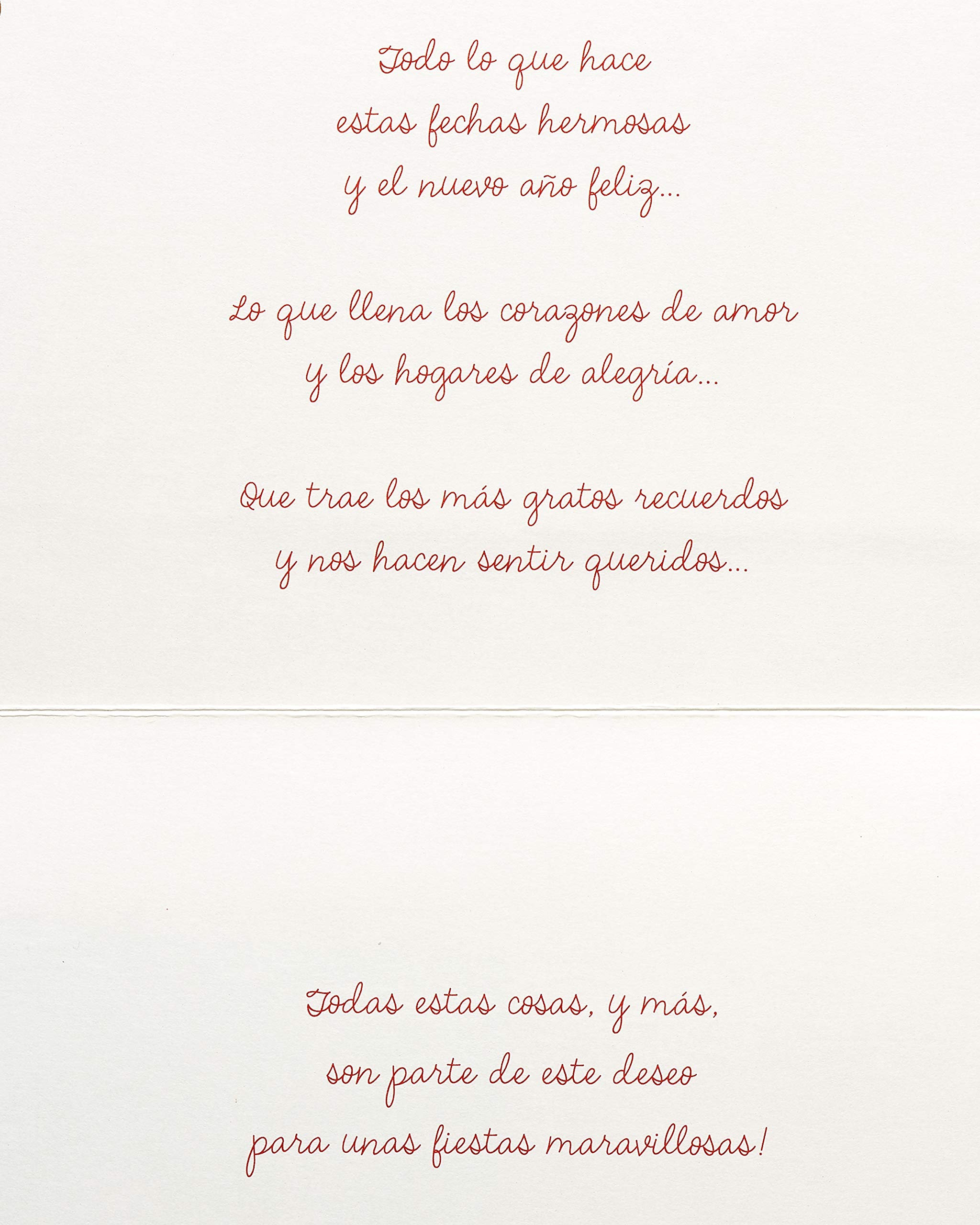American Greetings Spanish Christmas Card, Tarjeta para Feliz Navidad (Llena Los Corazones de Amor) - Image 3
