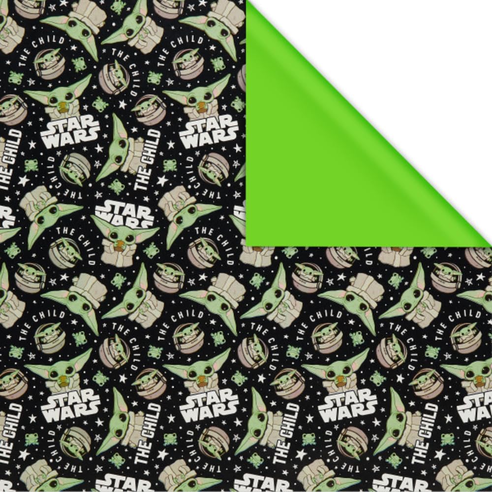 American Greetings Star Wars Mandalorian Wrapping Paper, The Child/Baby Yoda (1 Roll, 75 sq. ft.) - Image 2