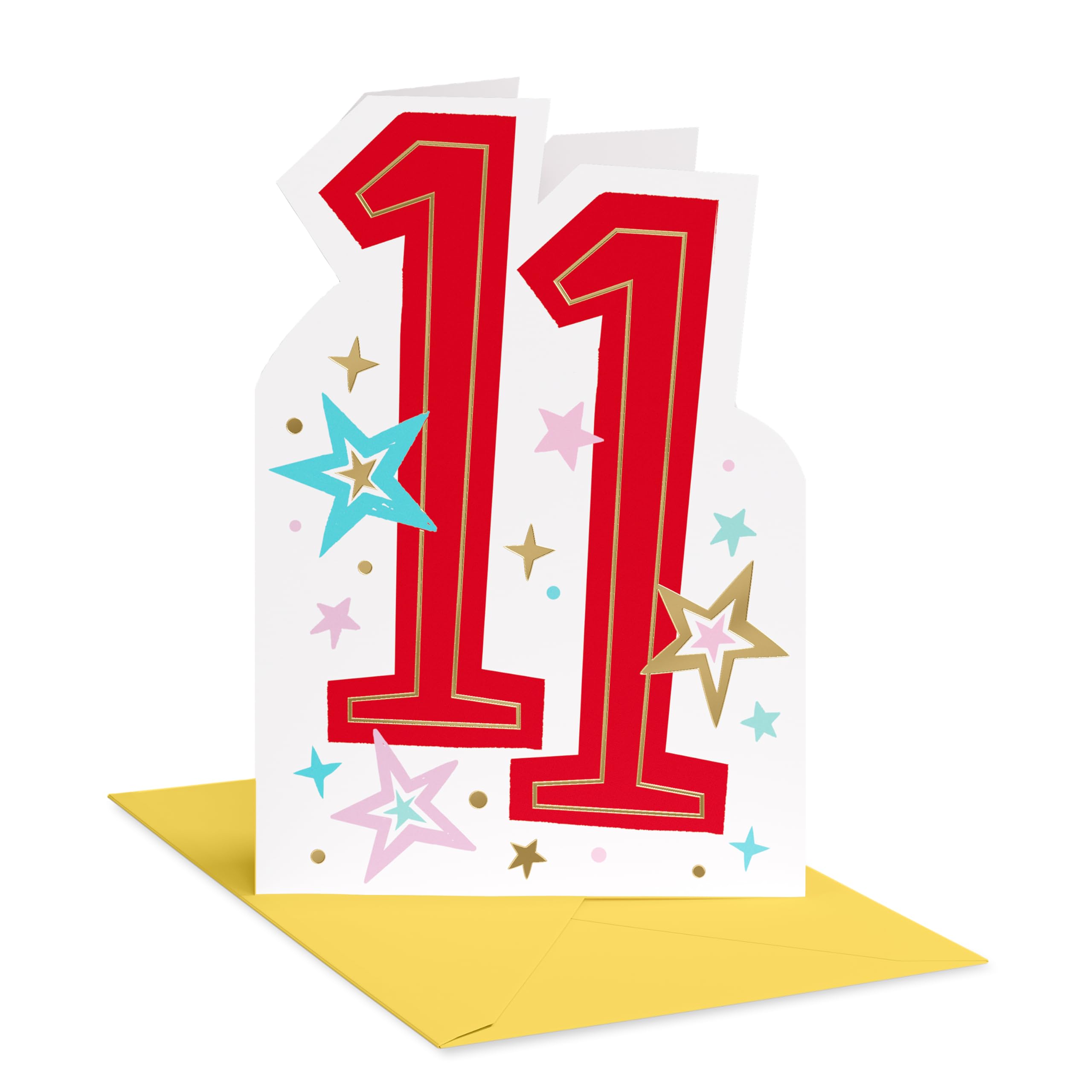 American Greetings Starry Red 11th Birthday Card for Kids, Happy Birthday Card for 11-Year-Old Boys or Girls (Eleven is Awesome)