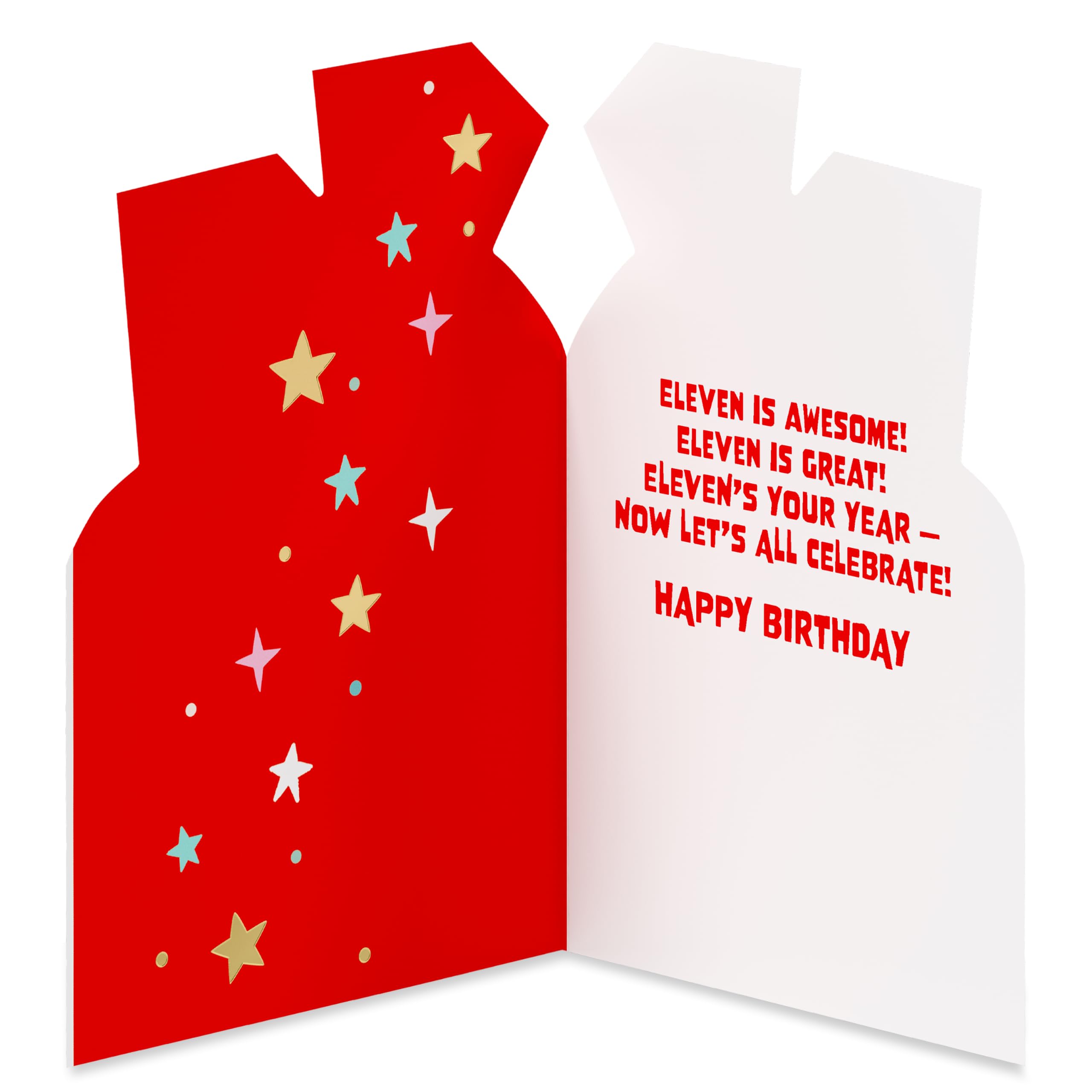 American Greetings Starry Red 11th Birthday Card for Kids, Happy Birthday Card for 11-Year-Old Boys or Girls (Eleven is Awesome) - Image 2