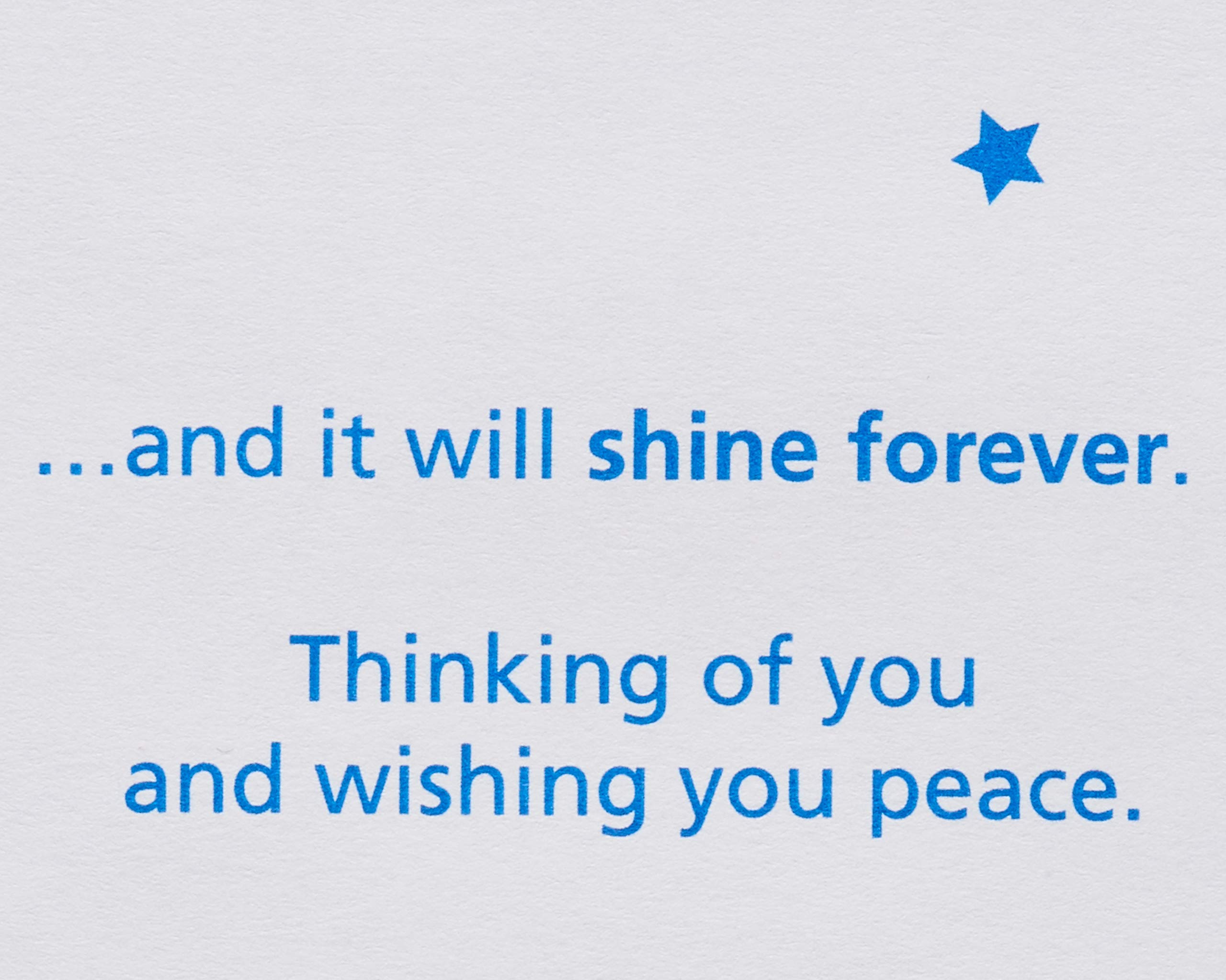 American Greetings Sympathy Card (New Star, Shine Forever) - Image 3