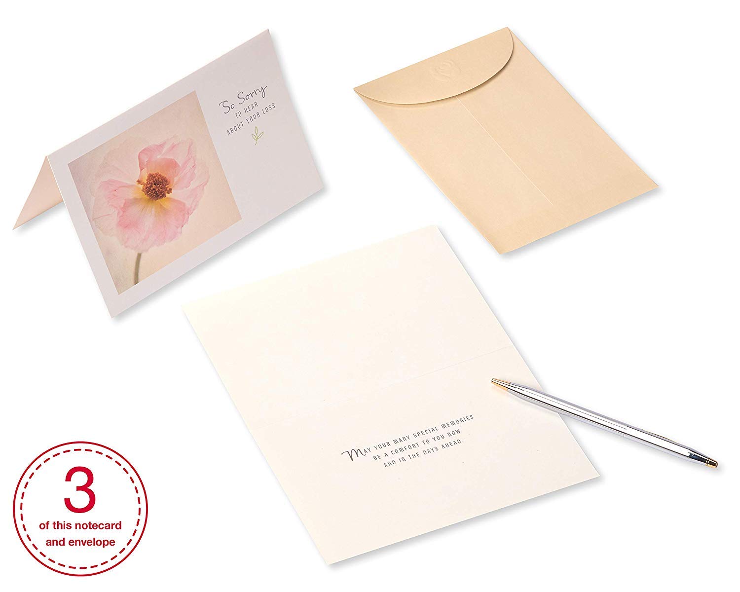 American Greetings Sympathy Cards Assortment with Envelopes, Floral (12-Count) - Image 3