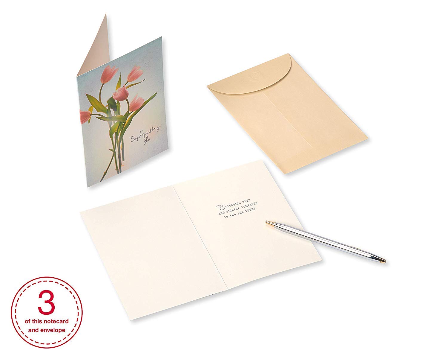 American Greetings Sympathy Cards Assortment with Envelopes, Floral (12-Count) - Image 6