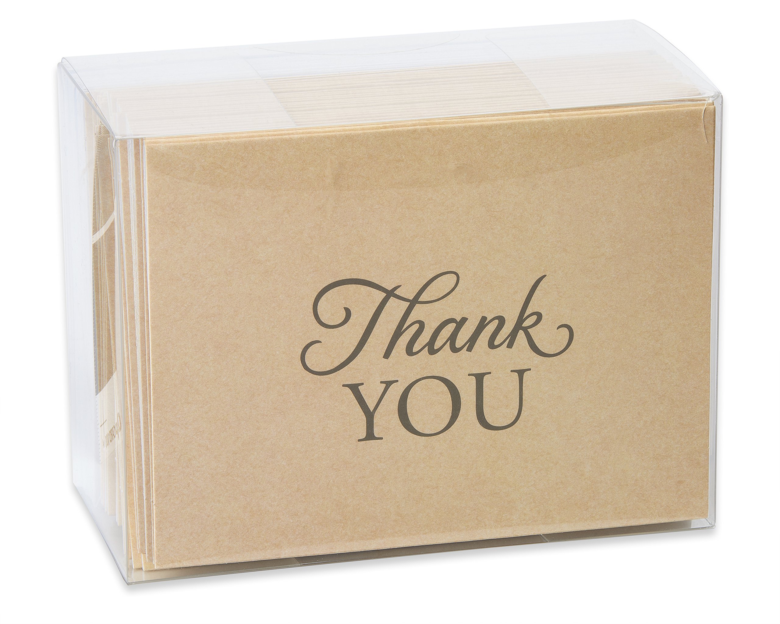 American Greetings Thank You Cards with Envelopes, Brown Kraft-Style (50-Count) - Image 3
