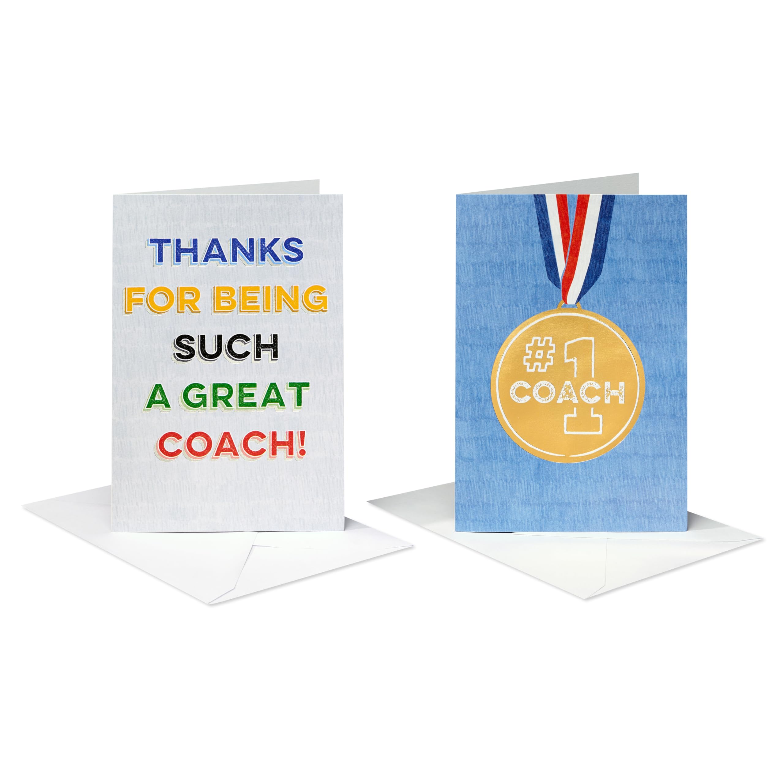 American Greetings Thank You Cards with Envelopes For Coach, Number 1 Coach Medal (8-Count) - Image 2