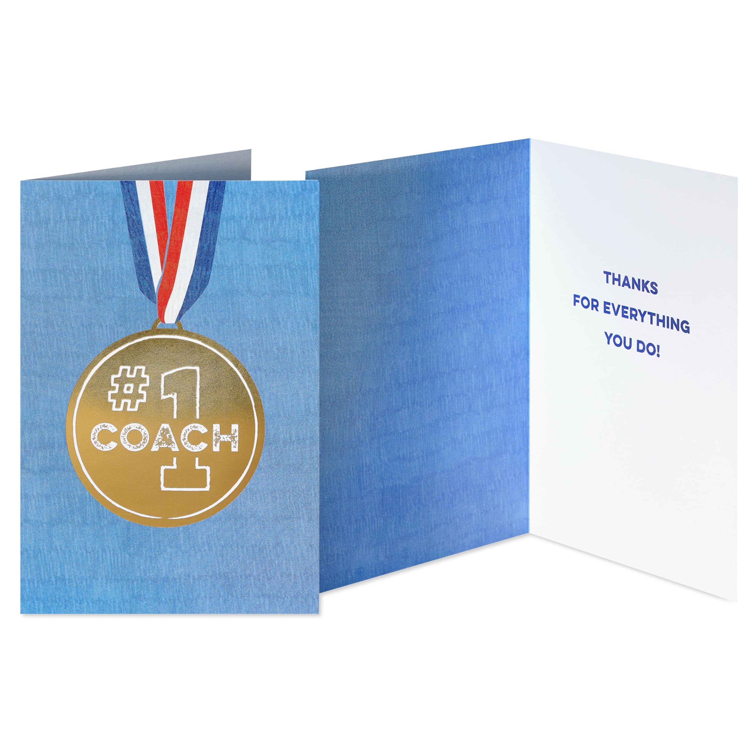 American Greetings Thank You Cards with Envelopes For Coach, Number 1 Coach Medal (8-Count) - Image 4