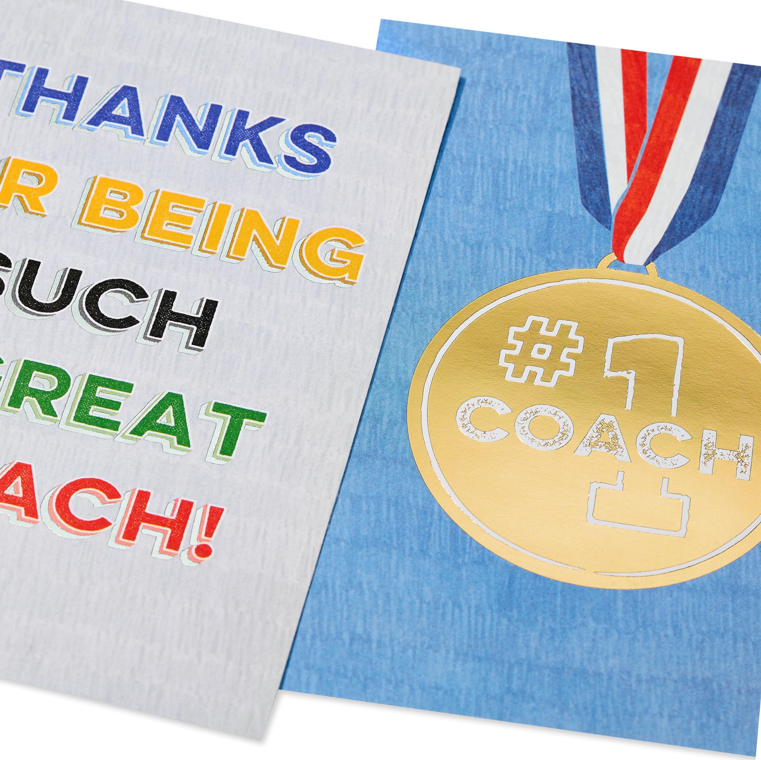 American Greetings Thank You Cards with Envelopes For Coach, Number 1 Coach Medal (8-Count) - Image 5