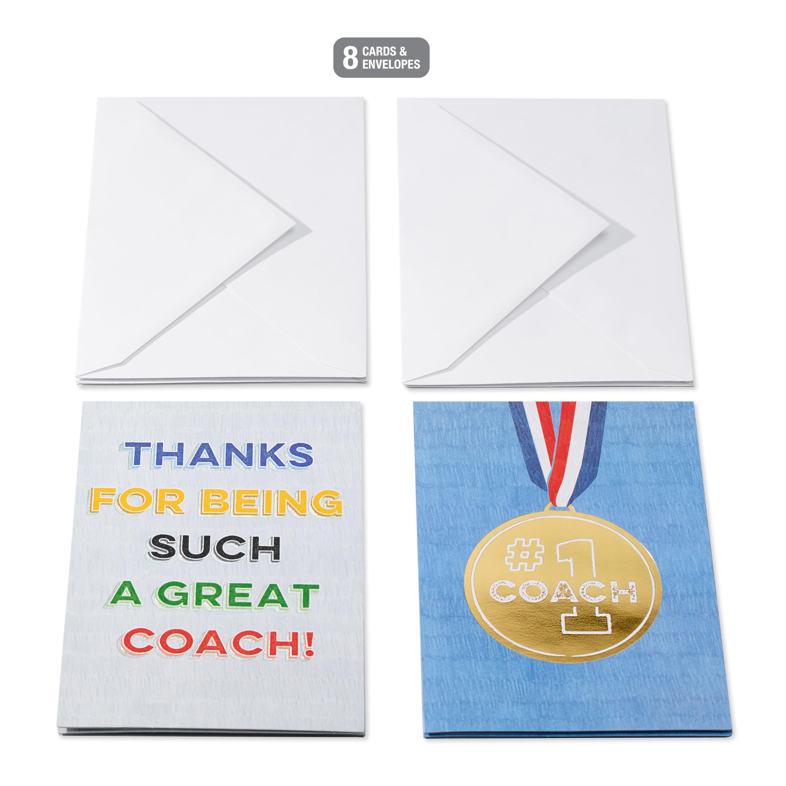 American Greetings Thank You Cards with Envelopes For Coach, Number 1 Coach Medal (8-Count) - Image 6