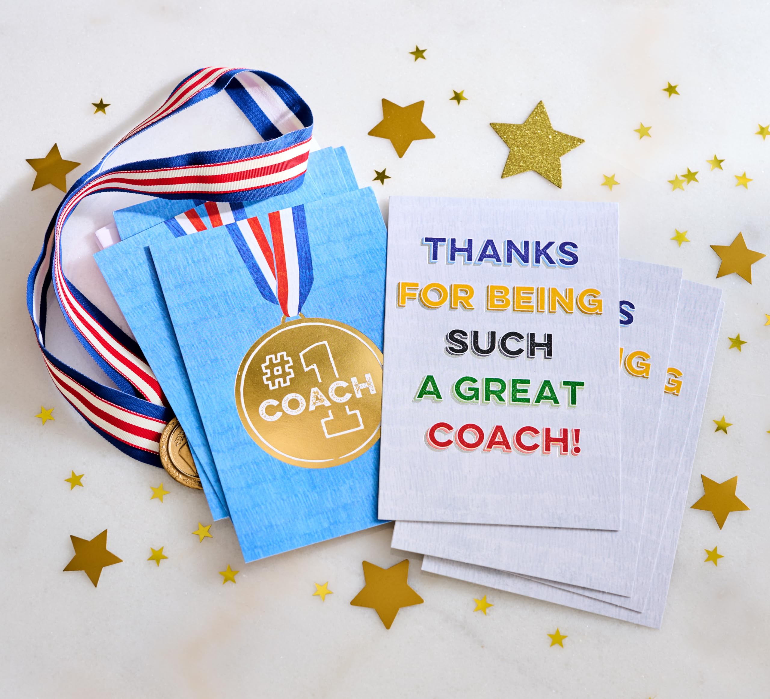 American Greetings Thank You Cards with Envelopes For Coach, Number 1 Coach Medal (8-Count) - Image 8