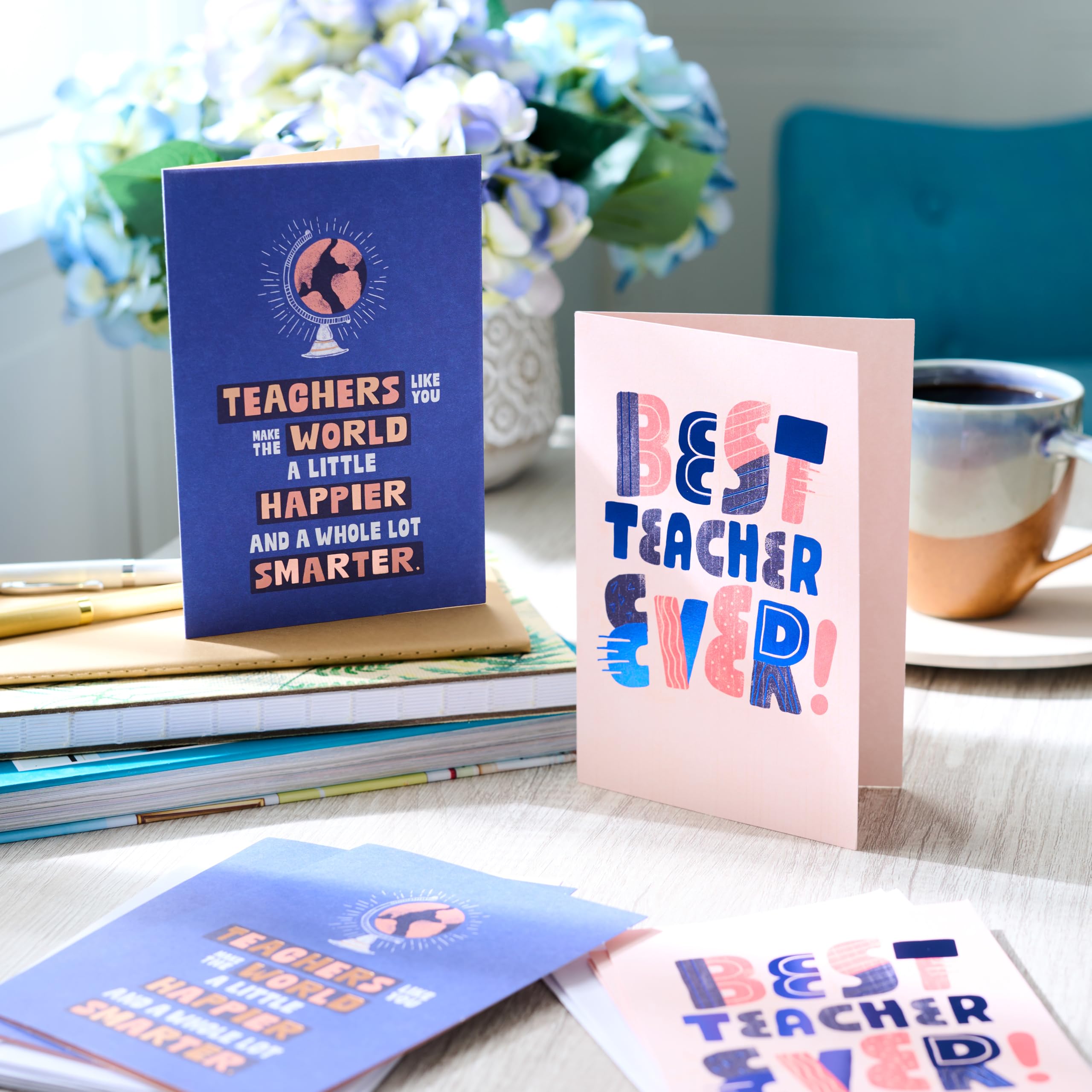 American Greetings Thank You Cards with Envelopes for Teacher, Globe (8-Count) - Image 2
