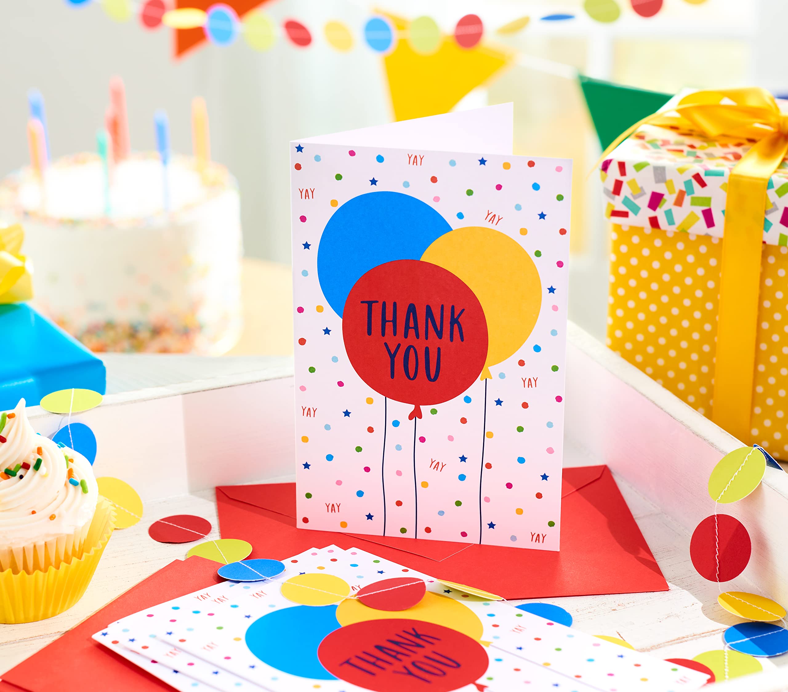 American Greetings Thank You Cards with Envelopes, Multi Color Balloons (48-Count) - Image 5