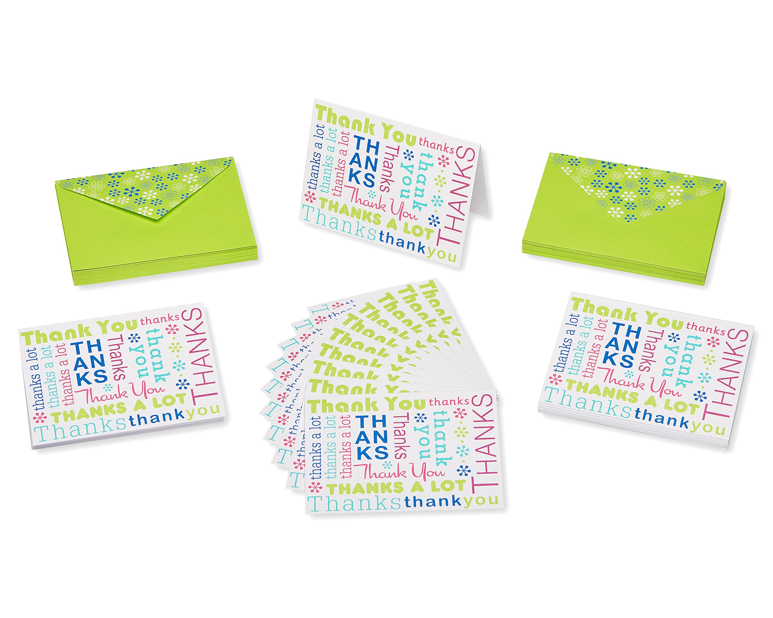 American Greetings Thank You Cards with Envelopes, Multicolored Script (50-Count) - Image 3