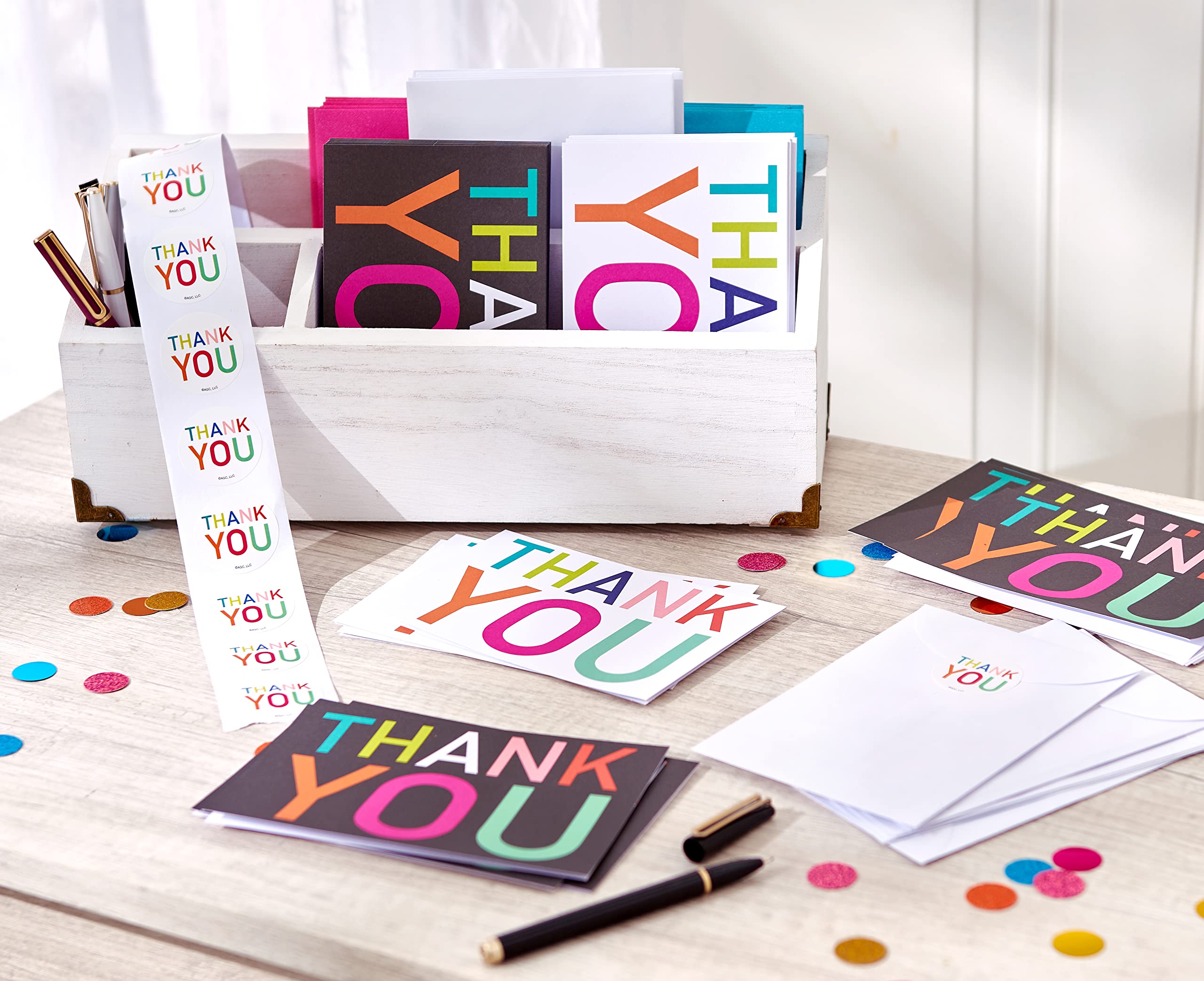 American Greetings Thank You Cards with Envelopes, Multicolored Lettering (48-Count) - Image 5
