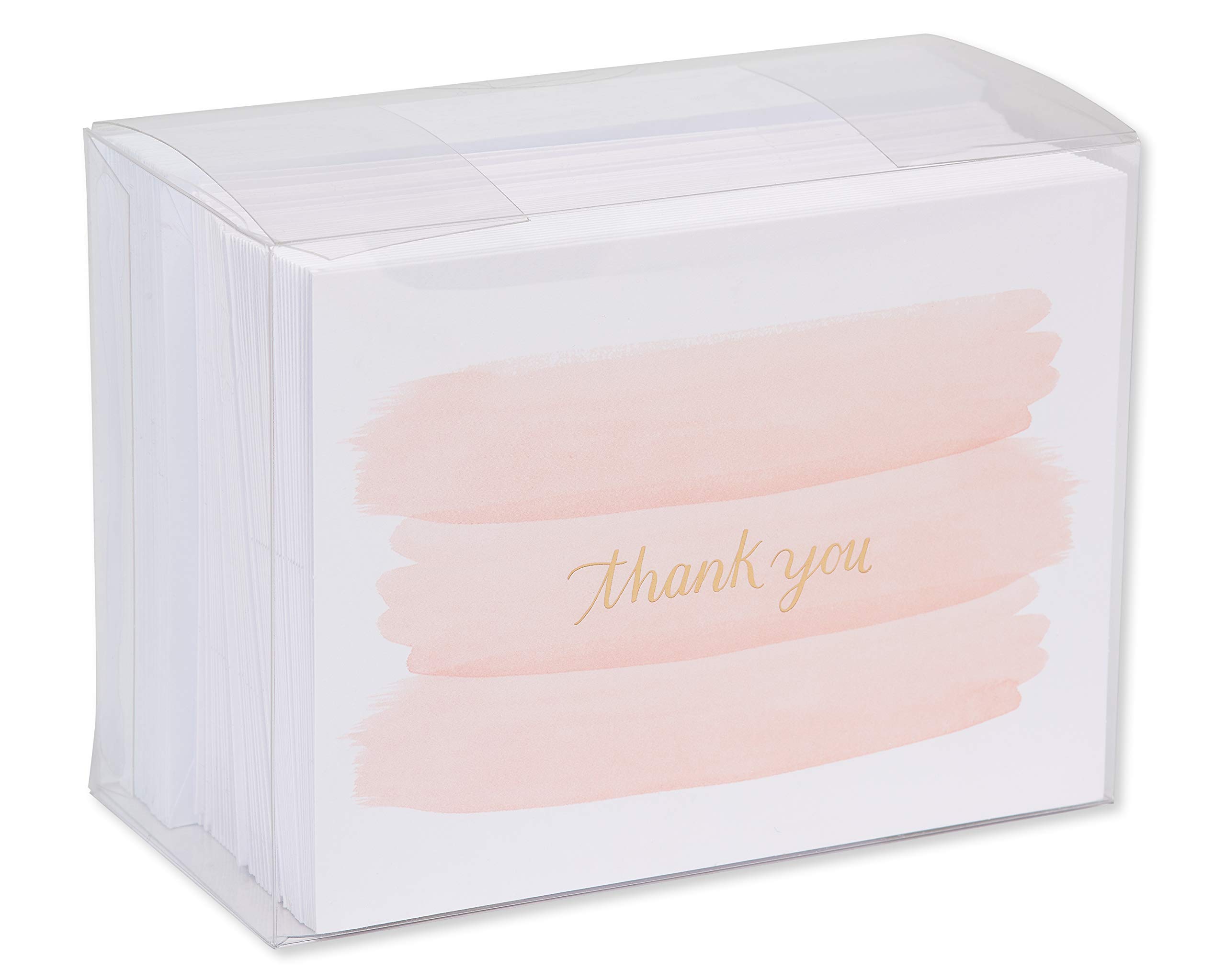 American Greetings Thank You Cards with Envelopes, Pink Brushstrokes (50-Count) - Image 4