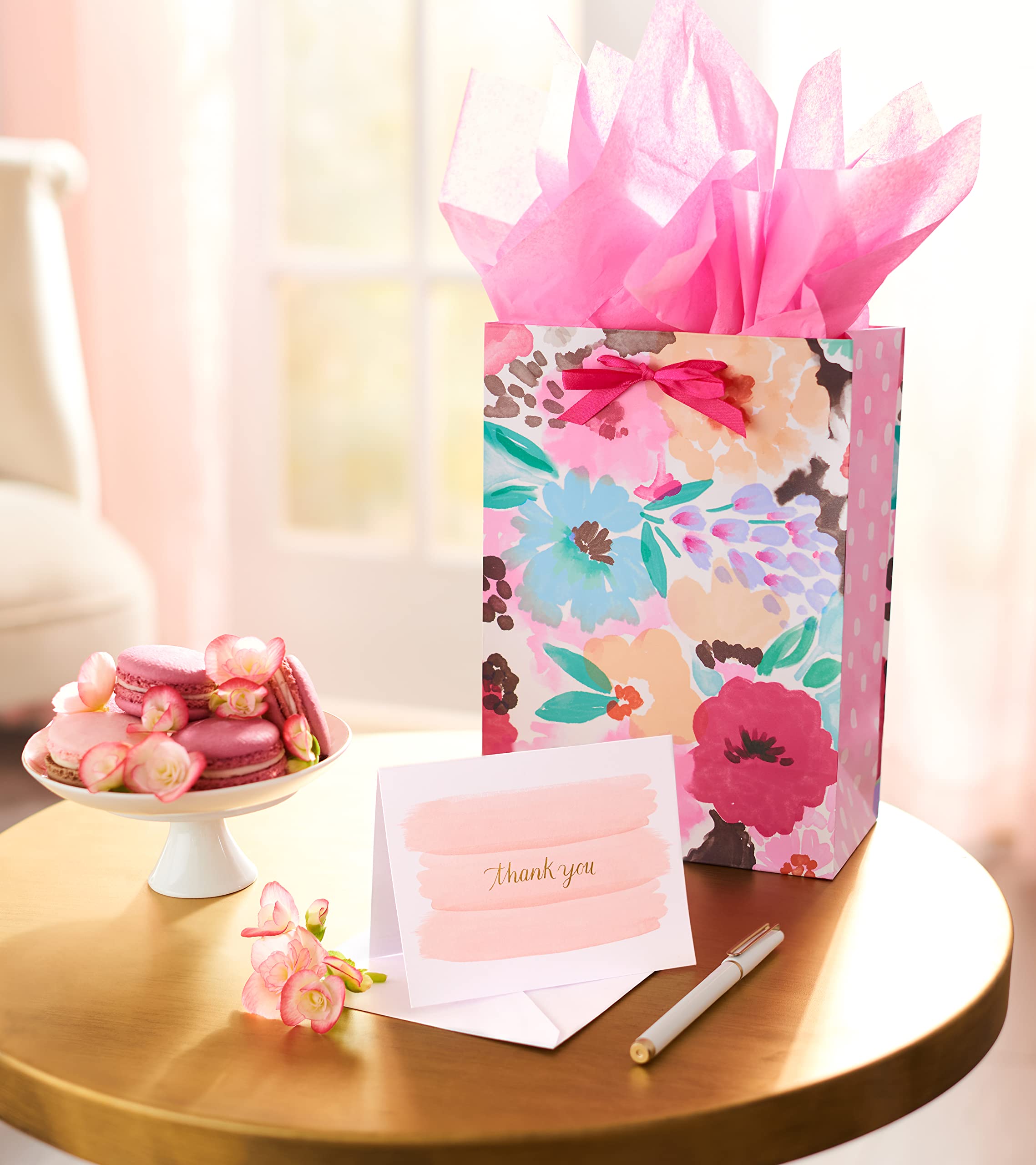 American Greetings Thank You Cards with Envelopes, Pink Brushstrokes (50-Count) - Image 5