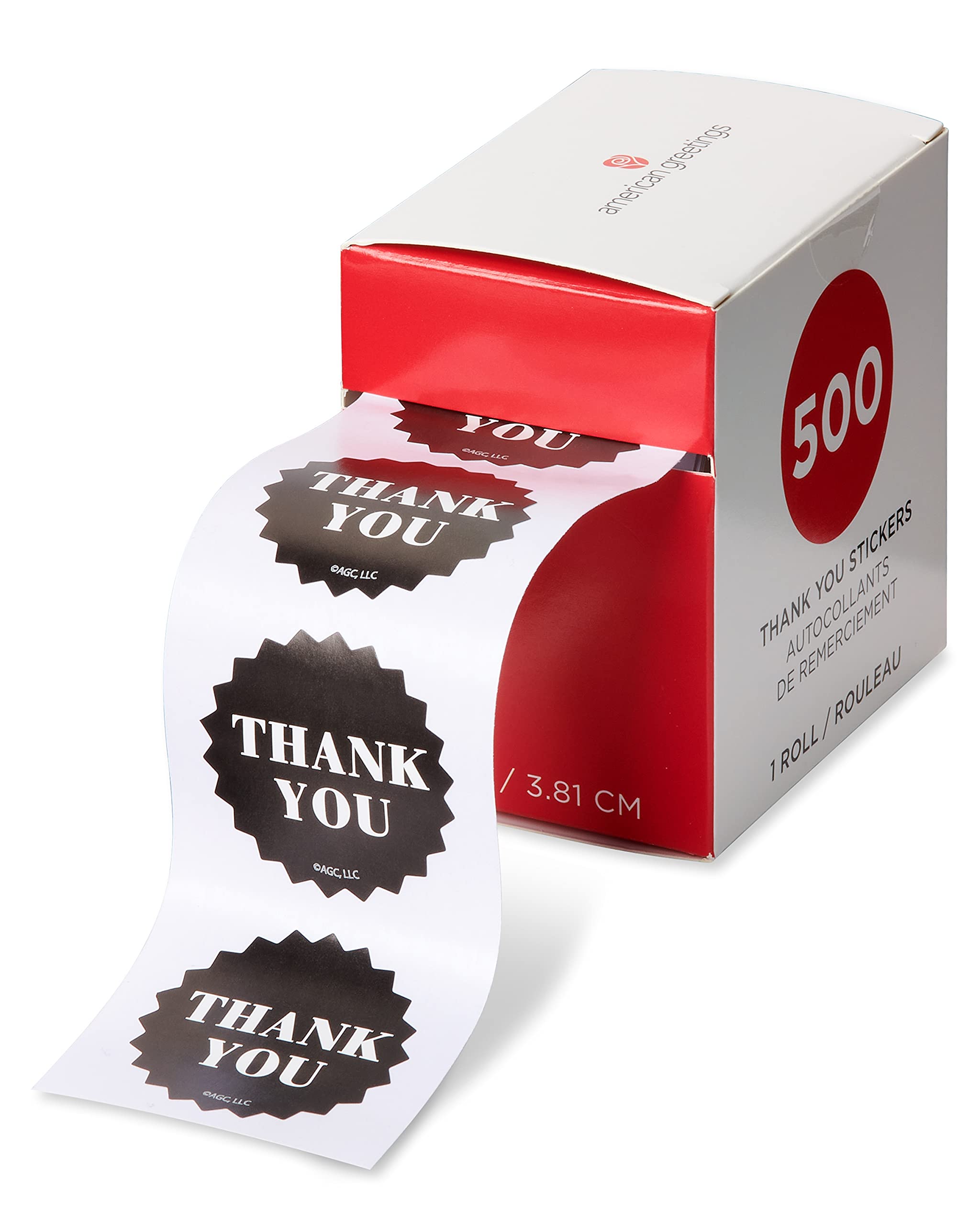 American Greetings Thank You Stickers or Seals, Black & White Design (500-Count) - Image 3
