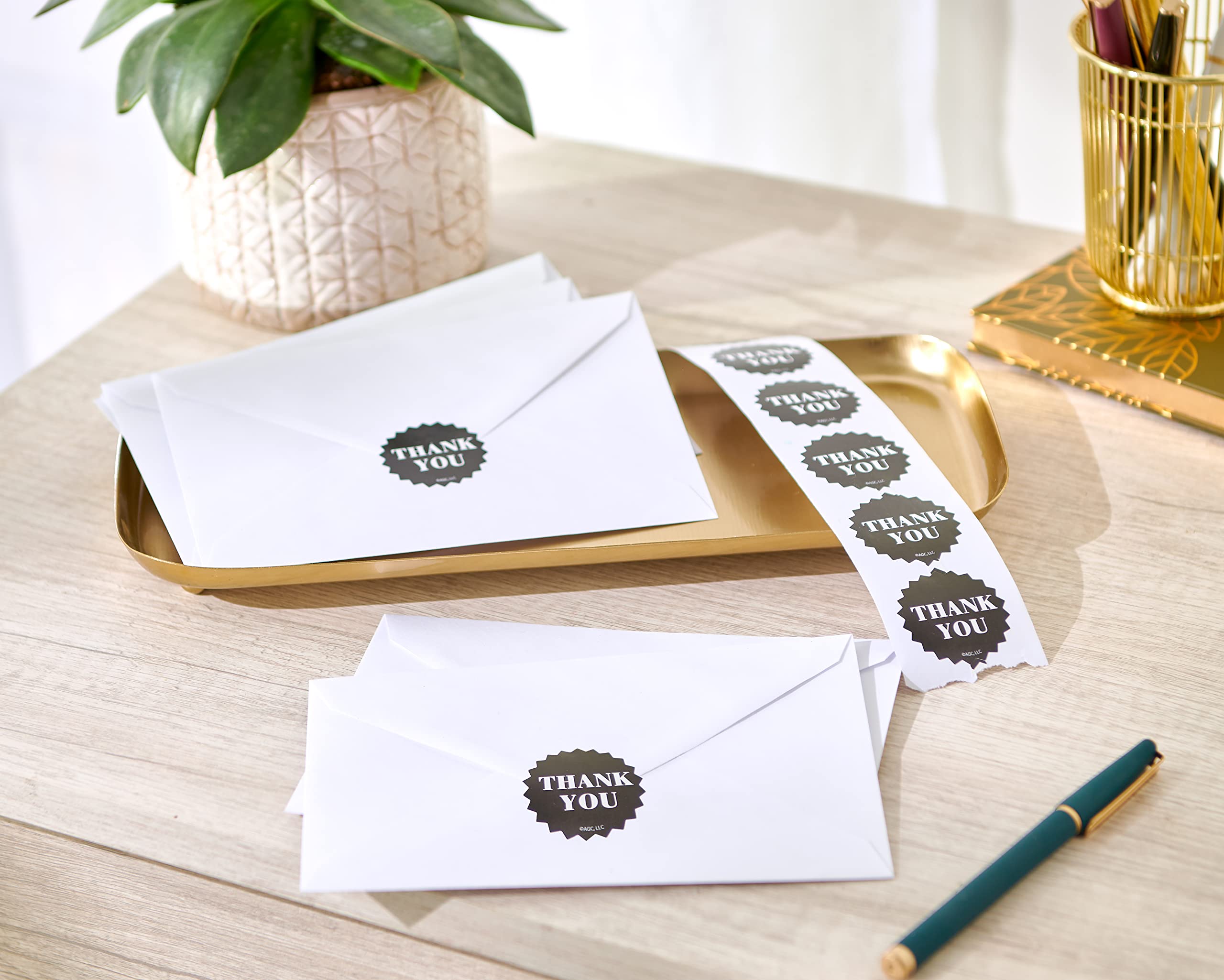 American Greetings Thank You Stickers or Seals, Black & White Design (500-Count) - Image 5