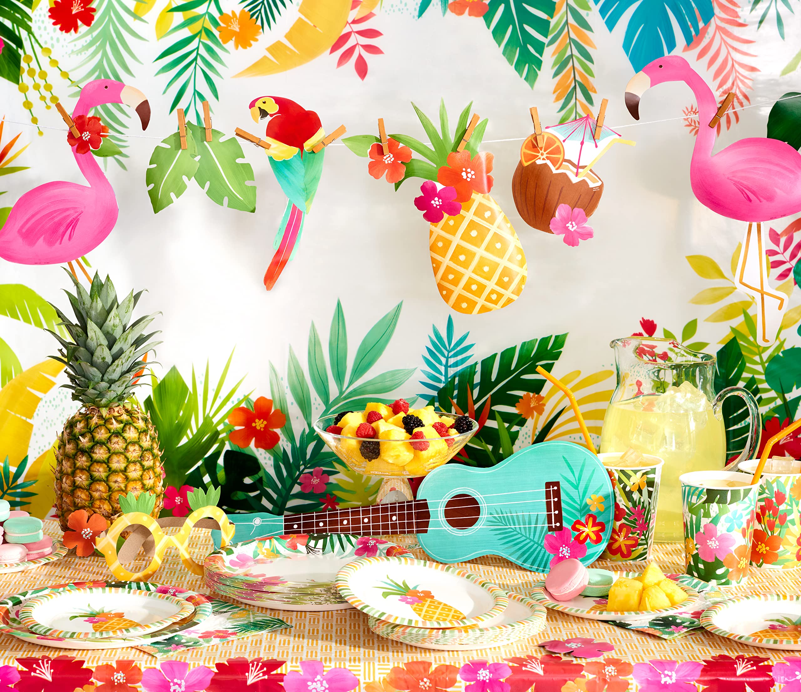 American Greetings Tropical Luau Party Supplies for BBQs and All Summer Parties, Photo Booth Props and Backdrop (22-Pieces) - Image 3