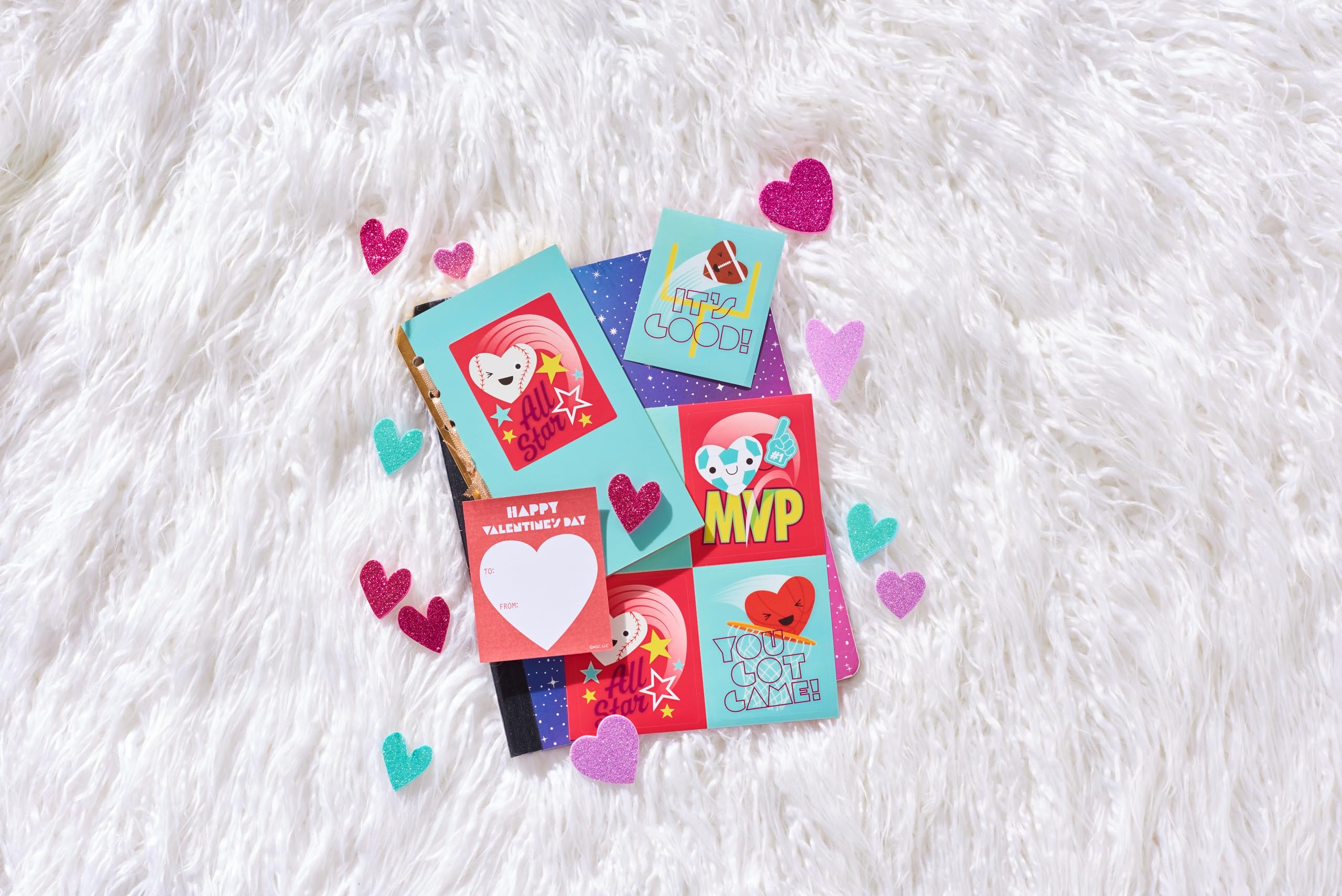 American Greetings Valentines Day Cards for Kids Classroom with Stickers, Sports (40-Count) - Image 6