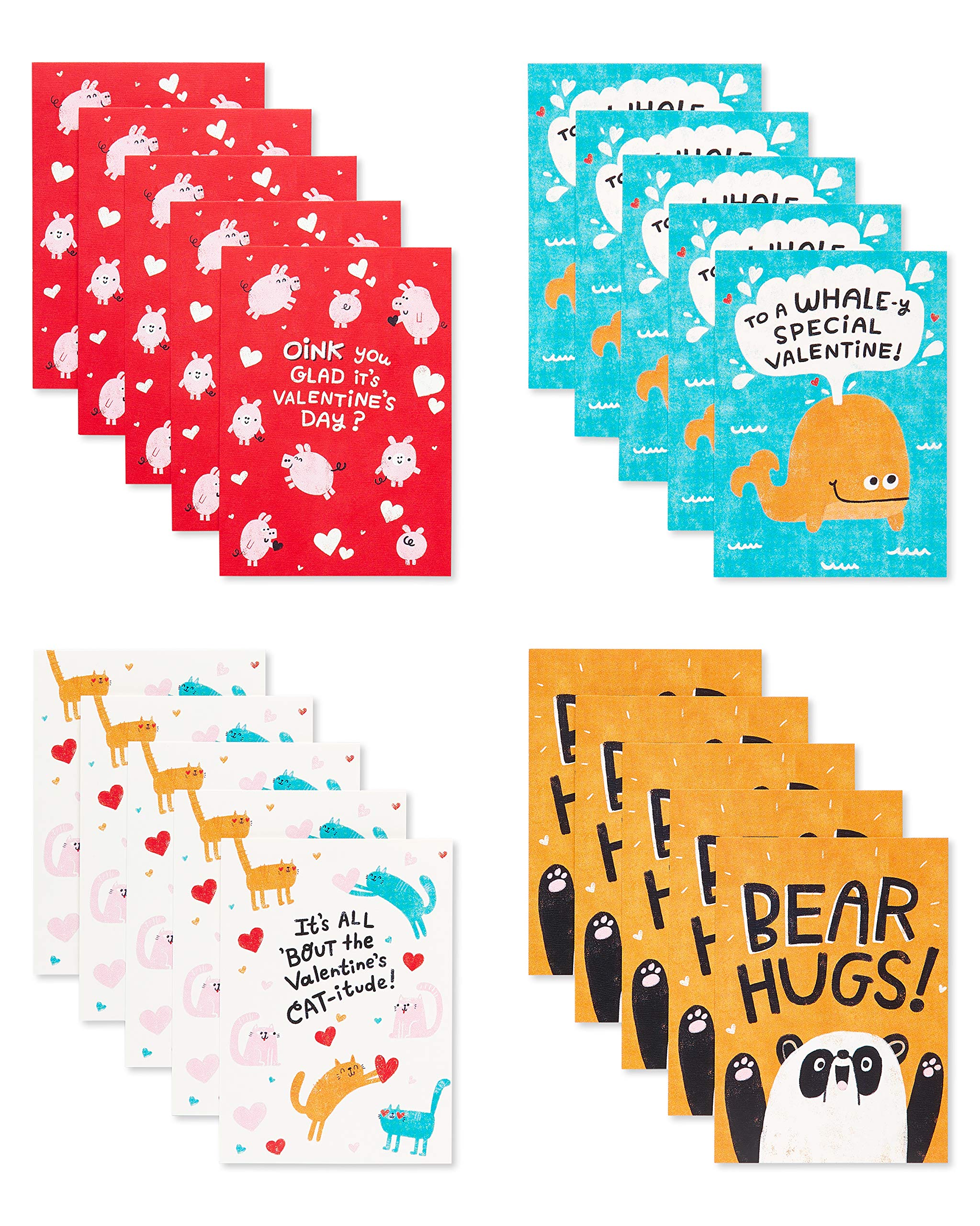 American Greetings Valentines Day Cards for Kids School and Classroom Exchange, Animals (40-Count) - Image 3