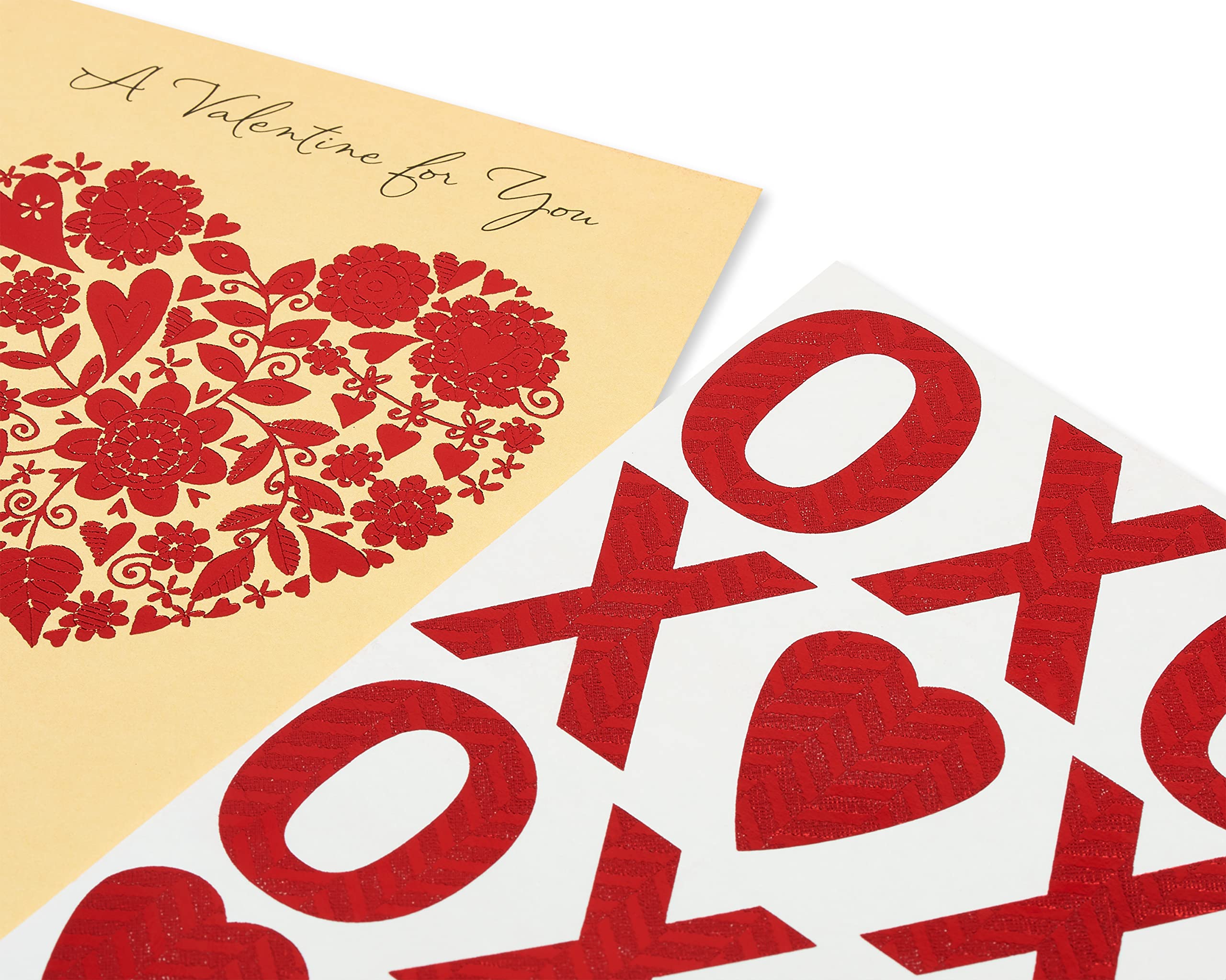 American Greetings Valentines Day Cards Pack XO, Floral Heart (2-Count) - Image 4