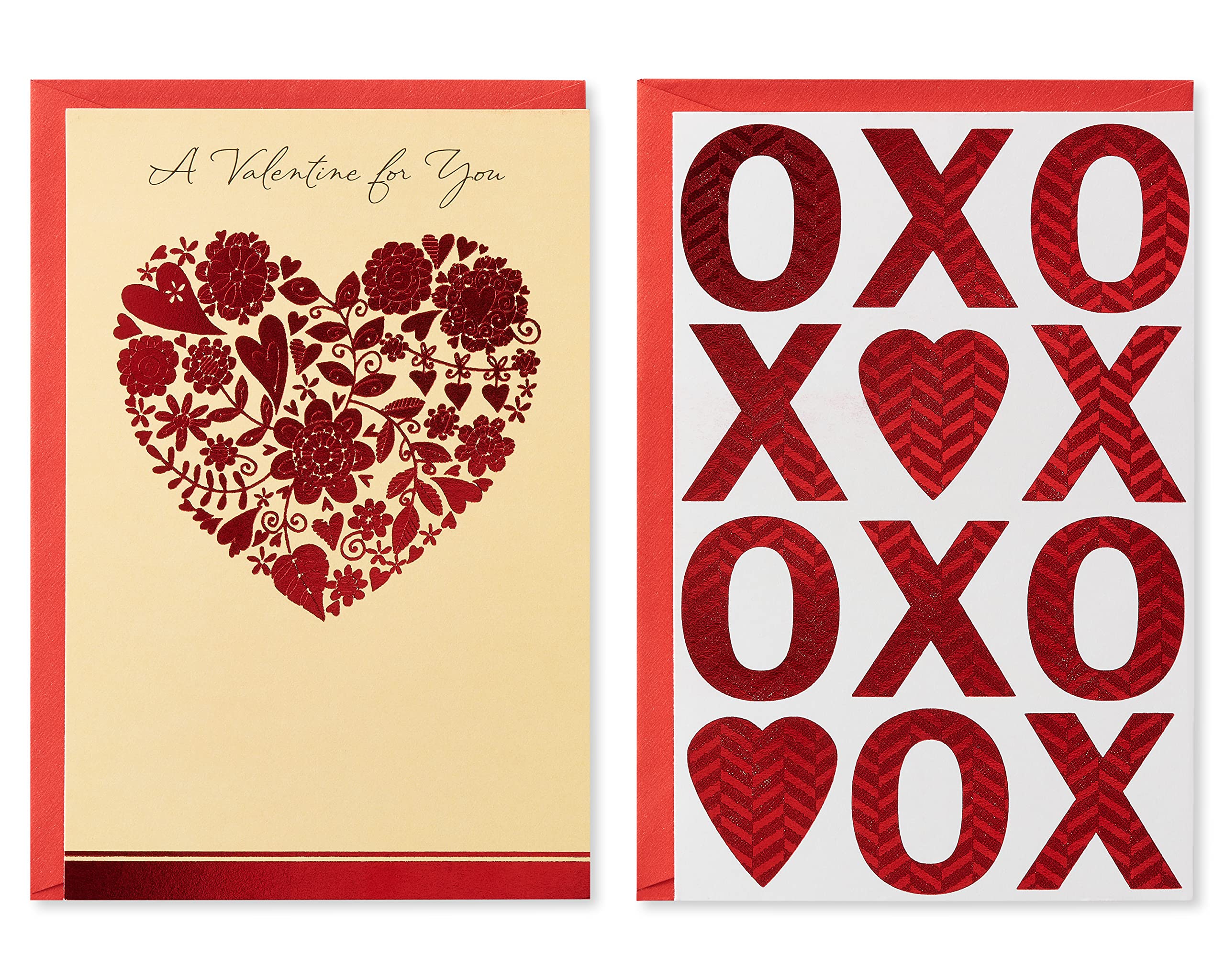 American Greetings Valentines Day Cards Pack XO, Floral Heart (2-Count) - Image 5