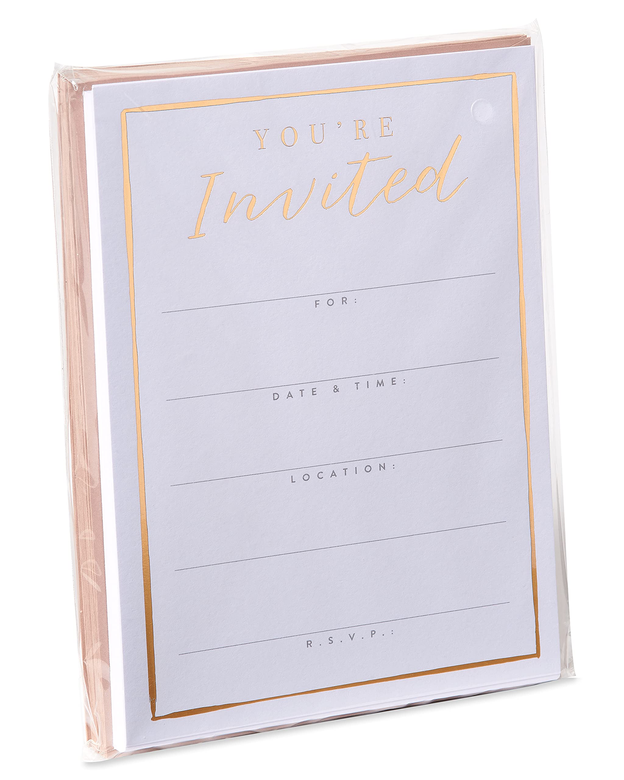 American Greetings Wedding Invitations with Envelopes, White and Gold (25-Count) - Image 4