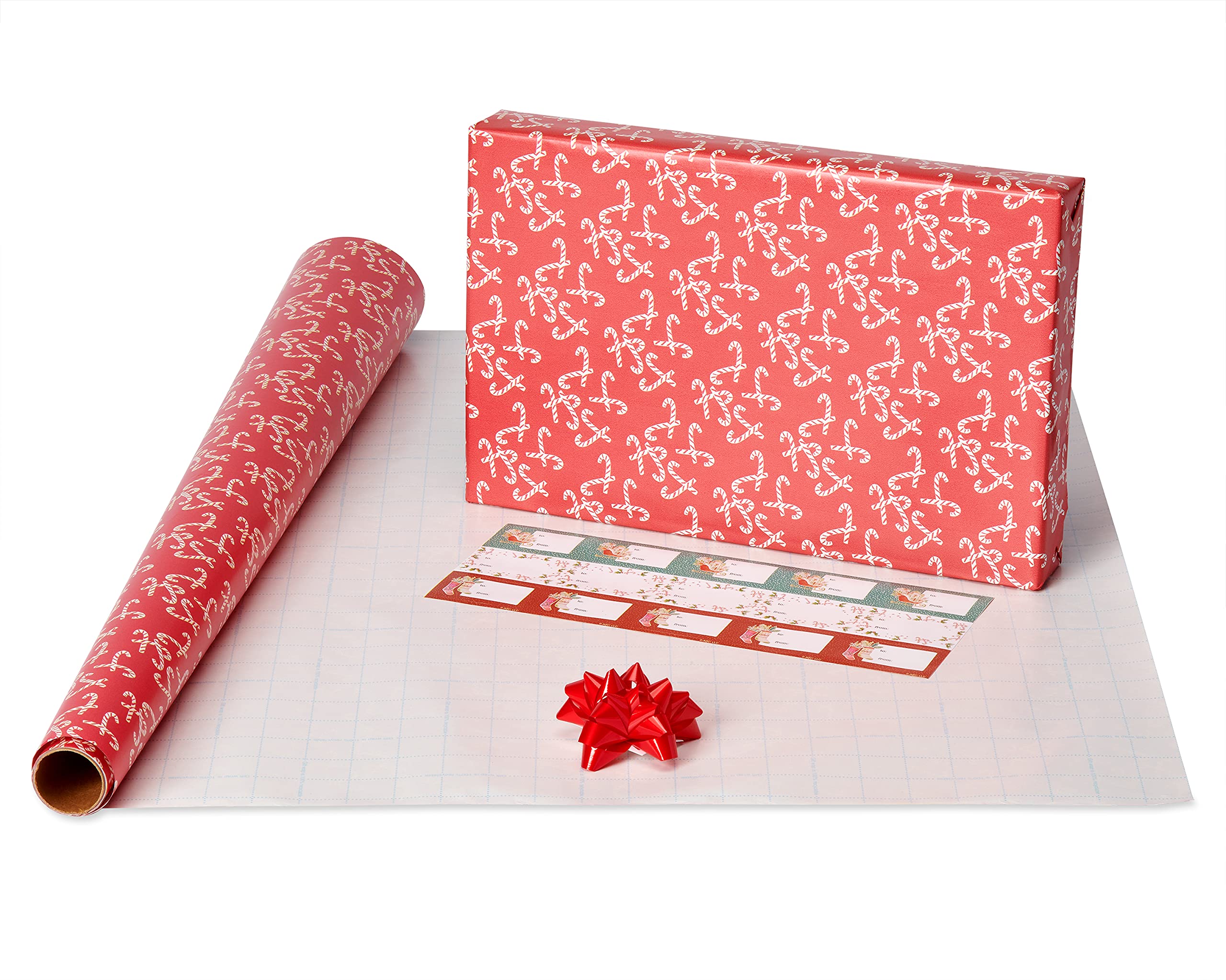 American Greetings Whimsical Christmas Wrapping Paper Set, Holiday Gift Wrap for Her (120 sq. ft., 4 rolls-30 in. x 12 ft., 7 Adhesive Bows, 30 Gift Tag Stickers) Kathy Davis Designs - Image 6