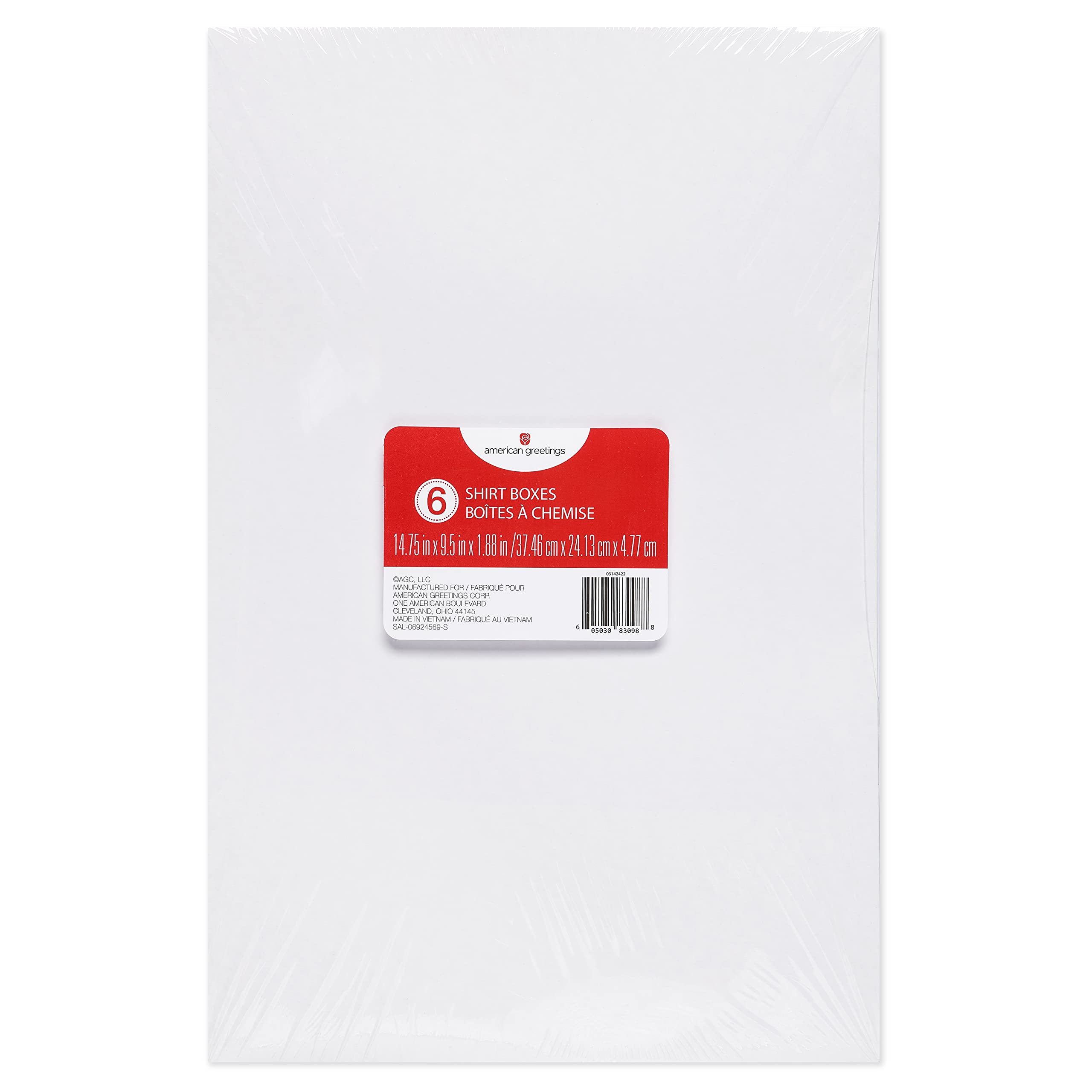 American Greetings White Shirt Boxes with Lids, for Birthdays, Holidays, and All Occasions (6 Boxes, 14.75'' x 9.5'') - Image 3