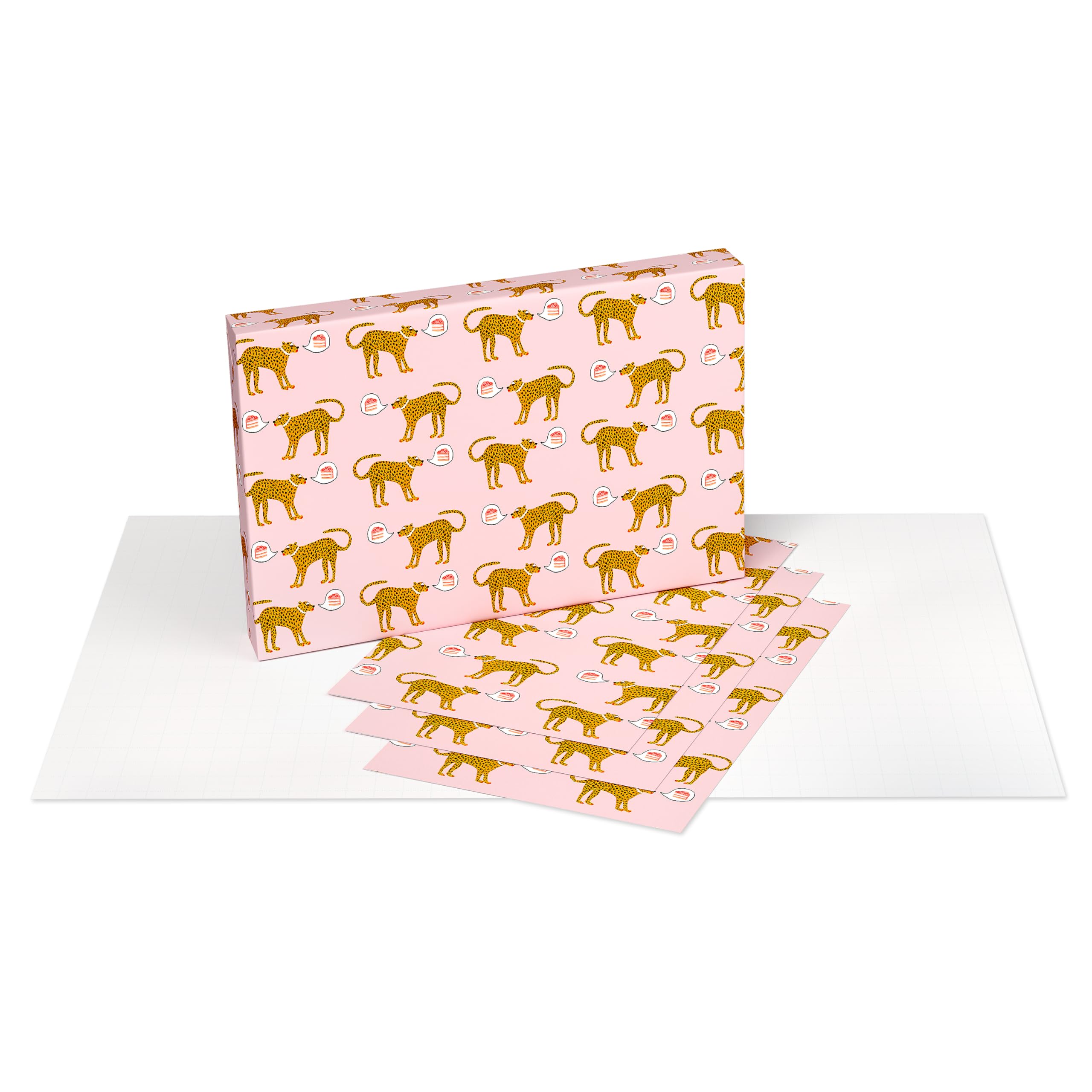 American Greetings Wrapping Paper Sheets with Gridlines, Leopard, Designed by Bouffants & Broken Hearts (12 Sheets, 30 in. x 20 in.) - Image 4