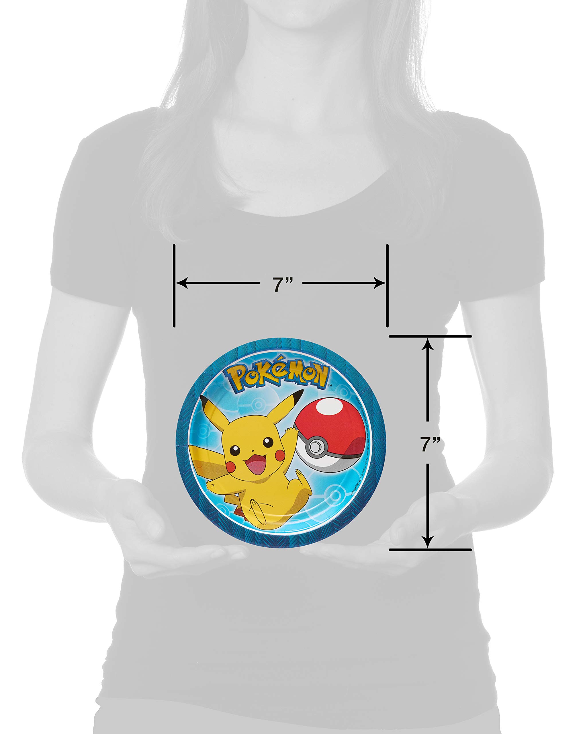Vibrant Multicolor Pokemon Round Plates - 7" (Pack of 8) - Fun, Durable Design - Perfect for Kids' Parties and Celebrations - Image 3